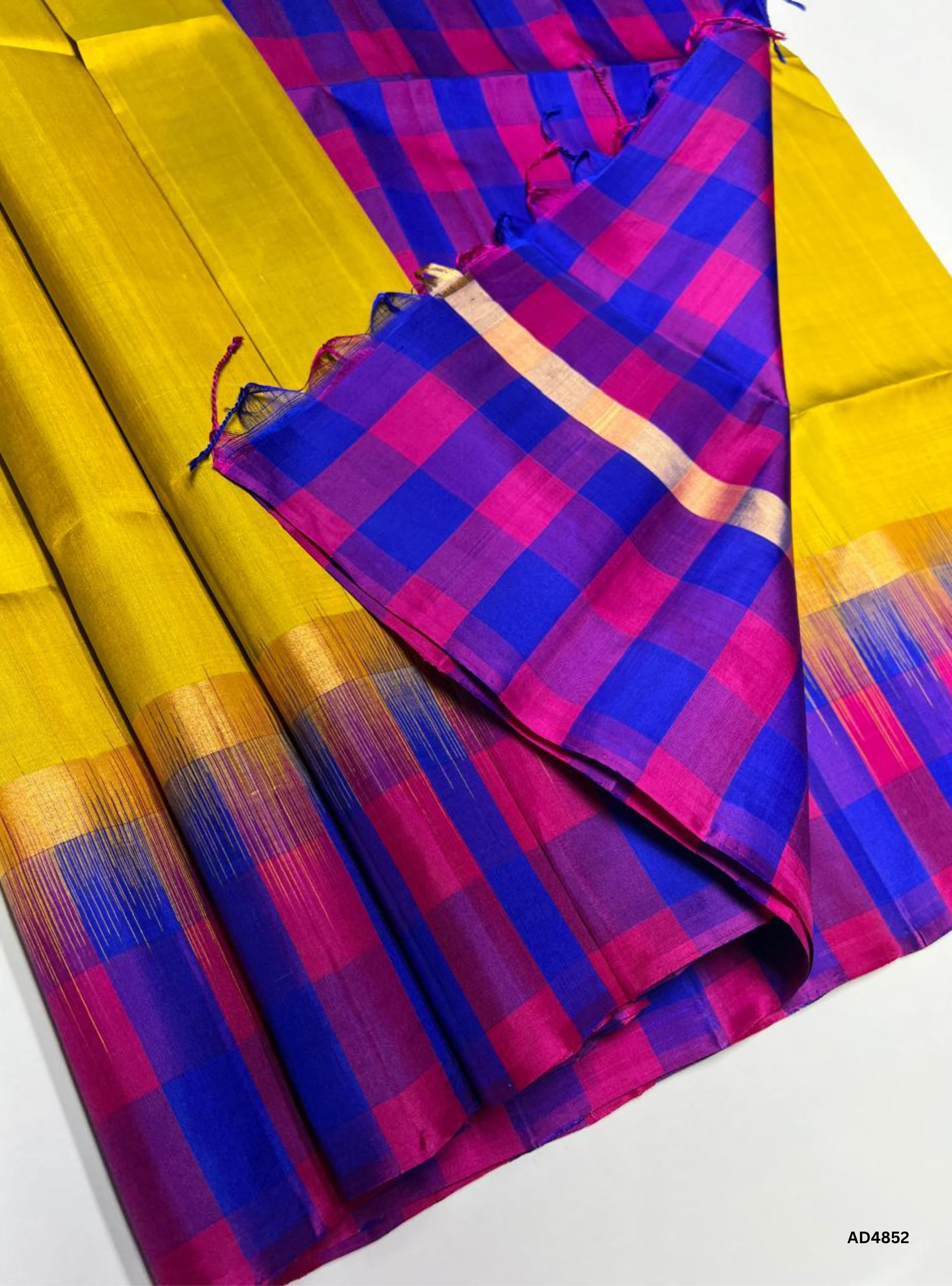 Yellow , Blue & Pink - Pazhum Pazhamum Soft Silk Saree
