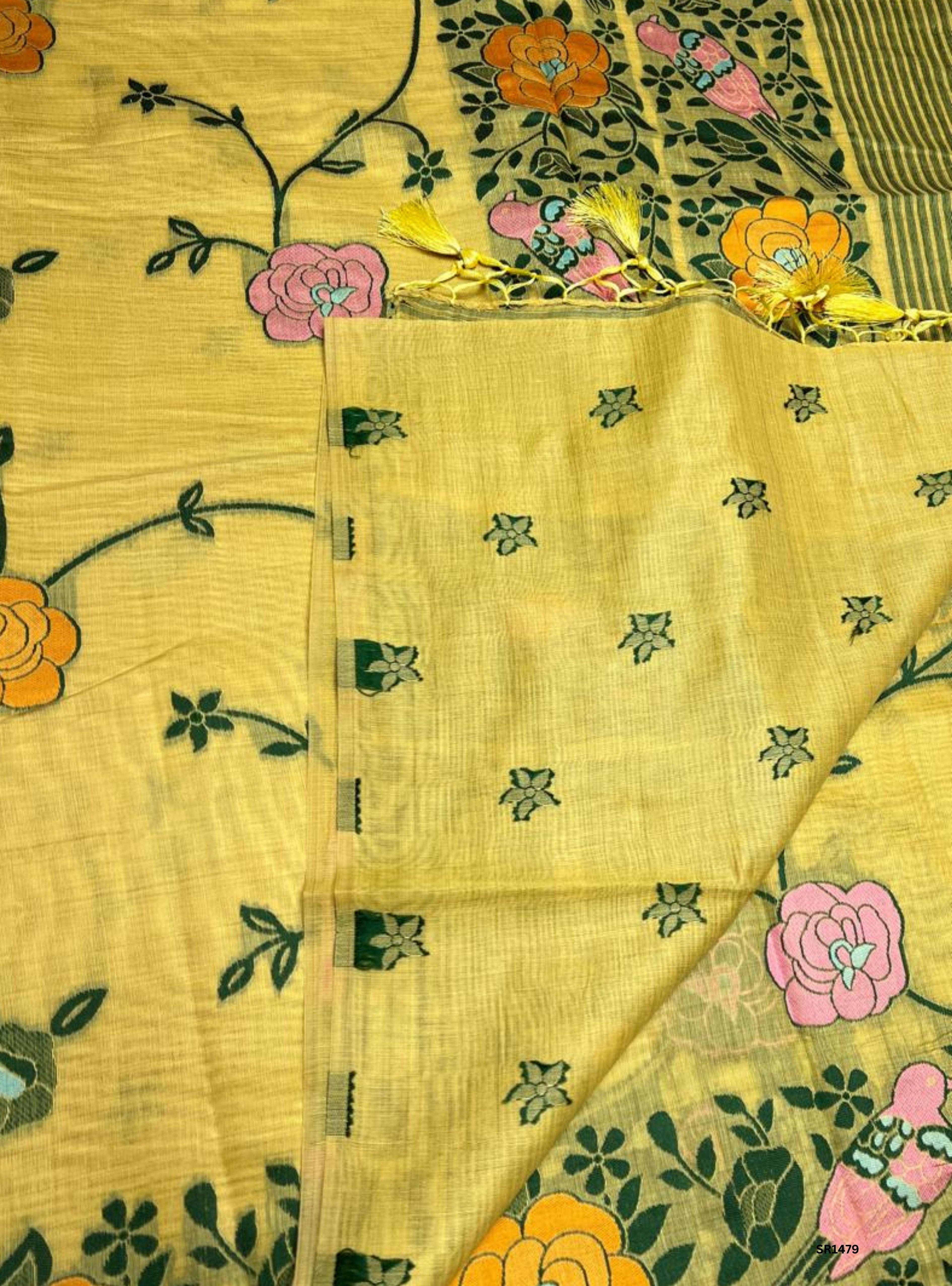 Yellow - Soft Cotton Saree