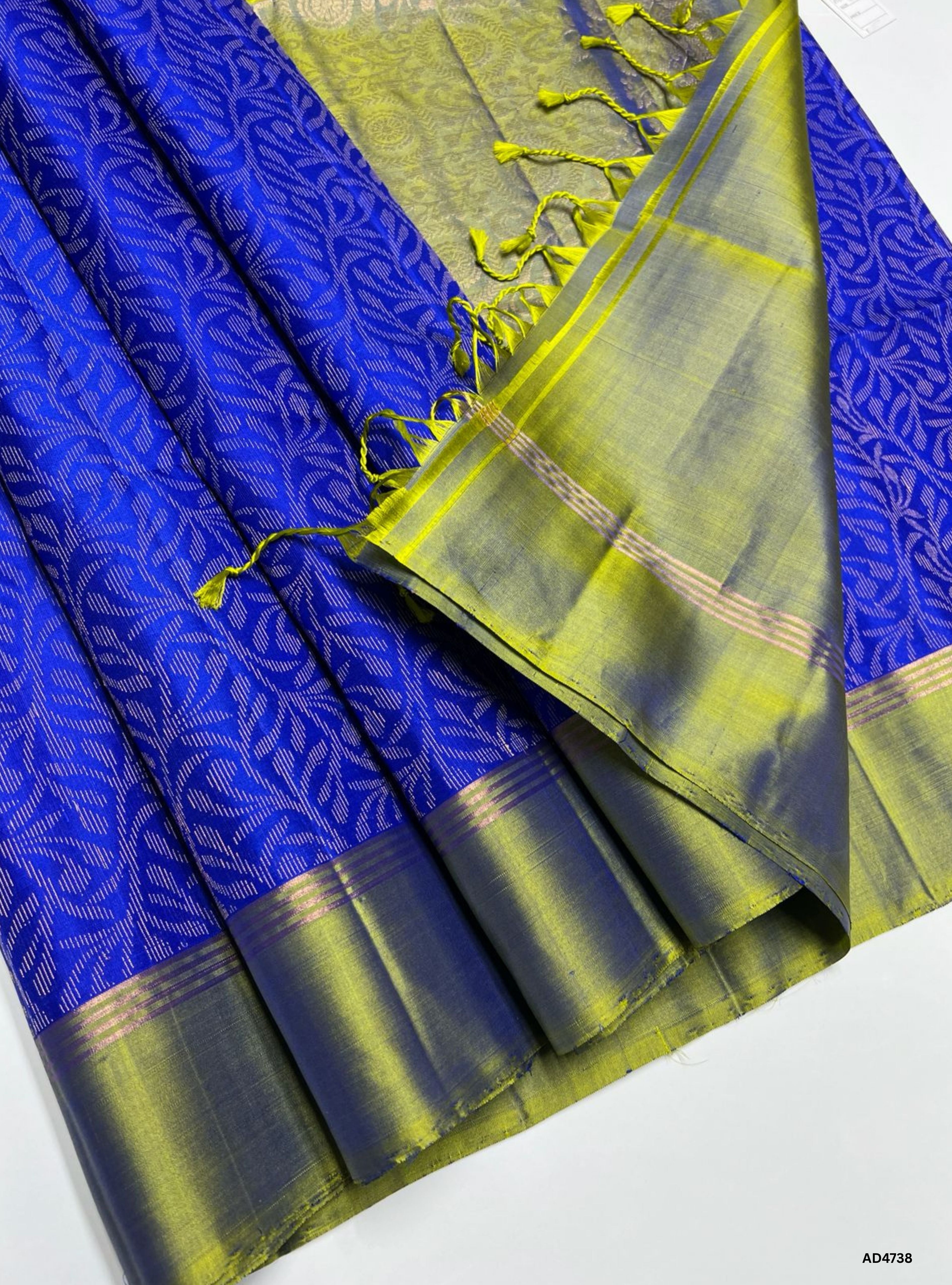 Blue & Olive Green - Soft Silk Bridal