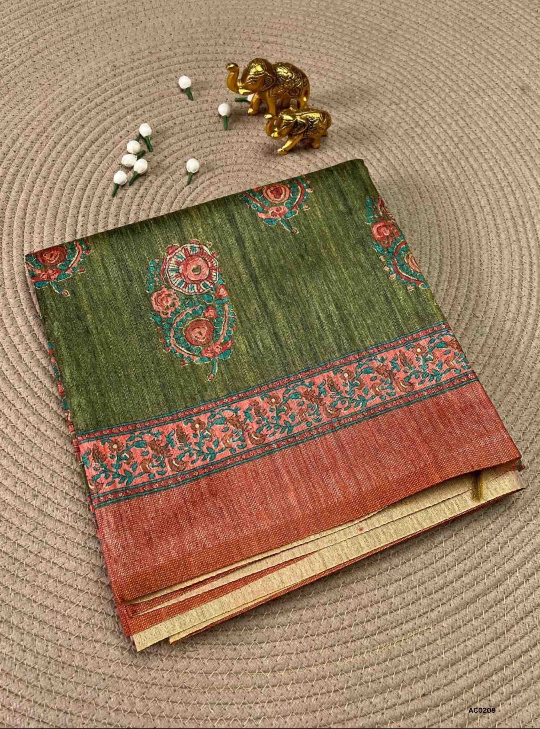 Green & Red - Fancy Saree