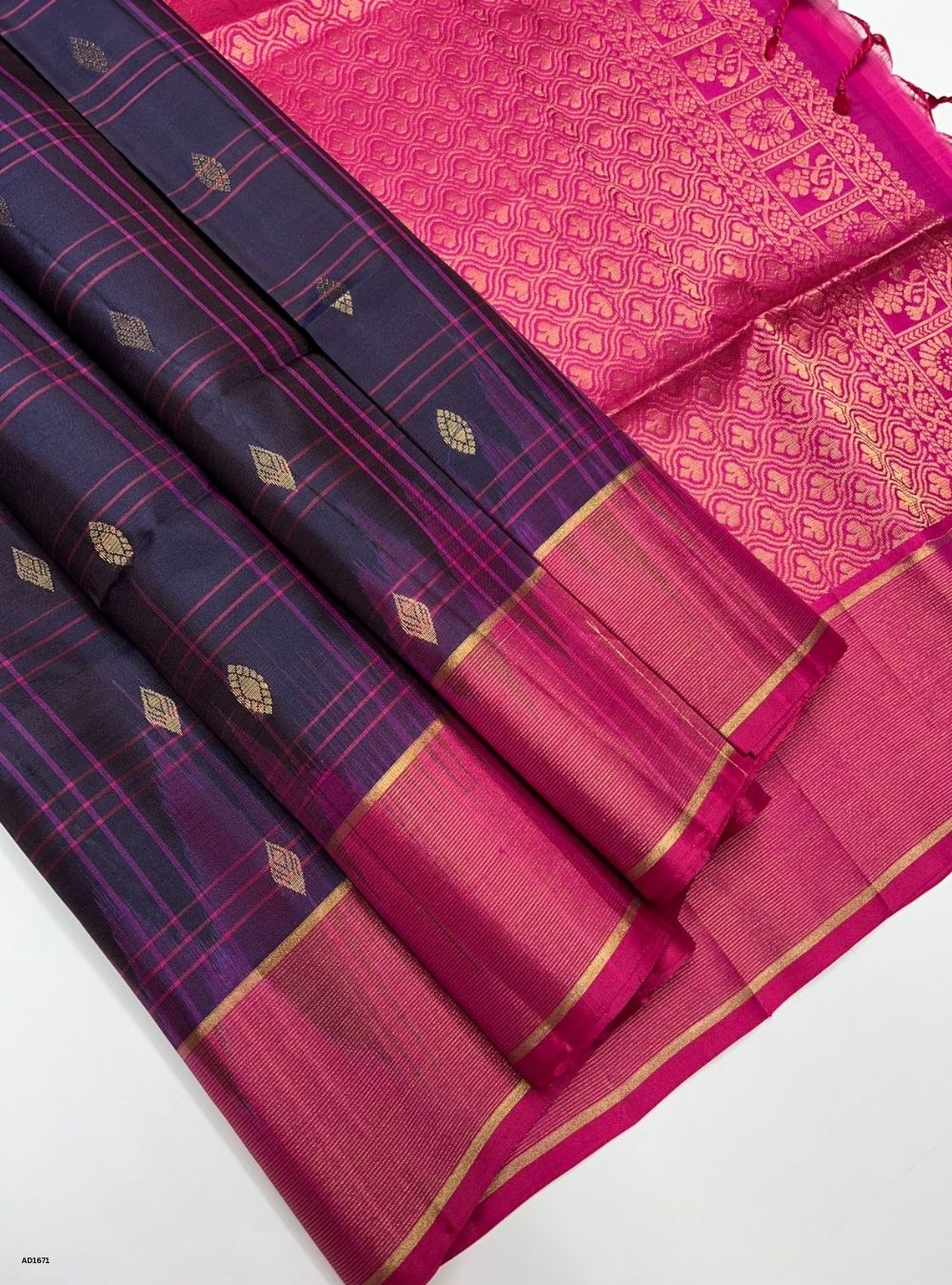 Plum & Pink -  Soft Silk Saree