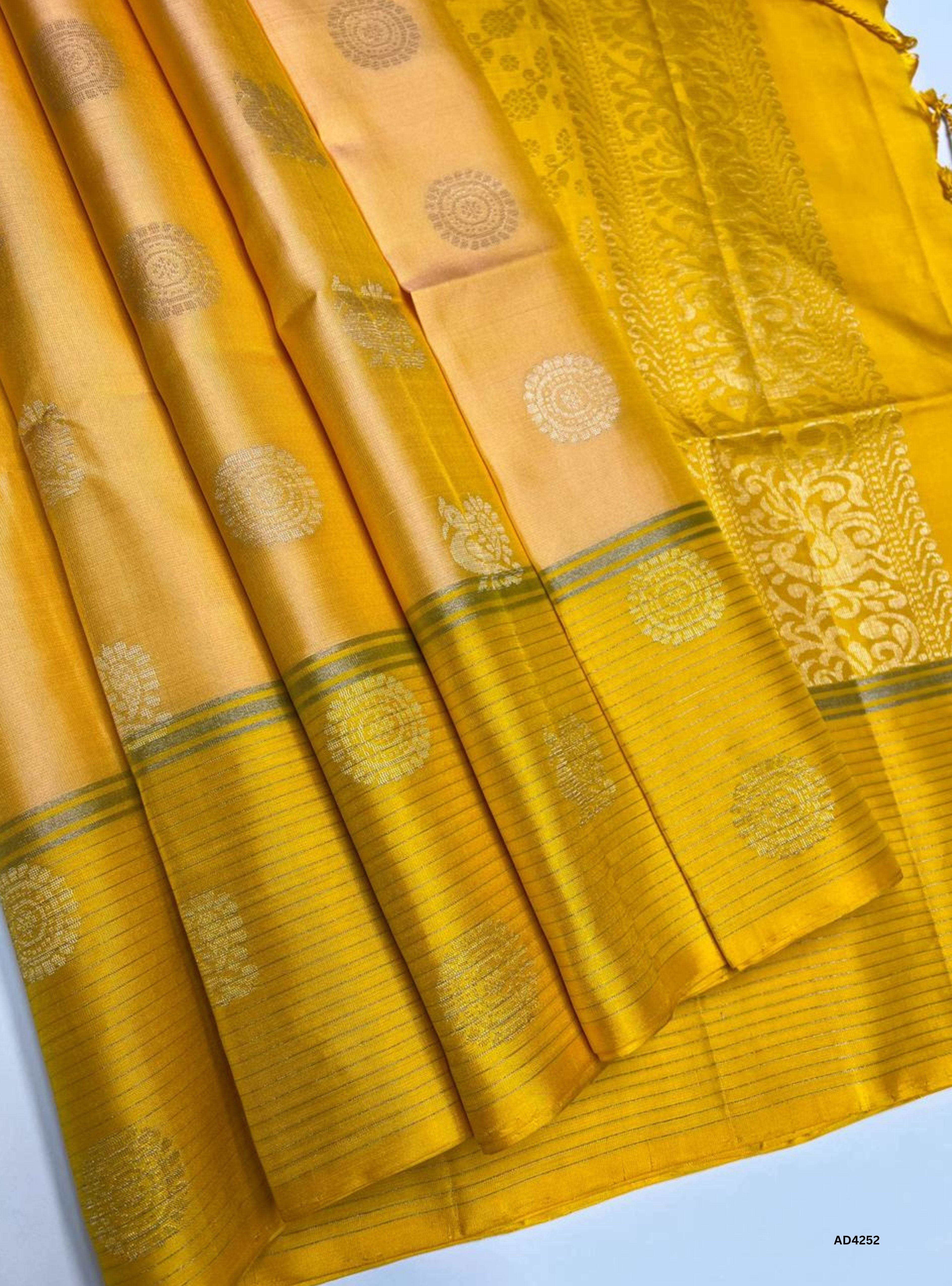 Pastel Orange & Yellow - Soft Silk Saree