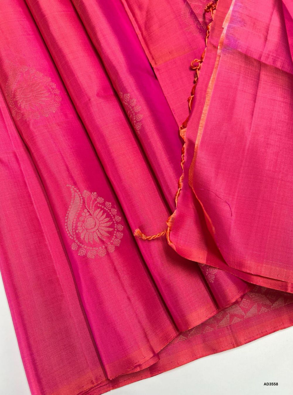 Peachish Pink - Soft Silk Saree