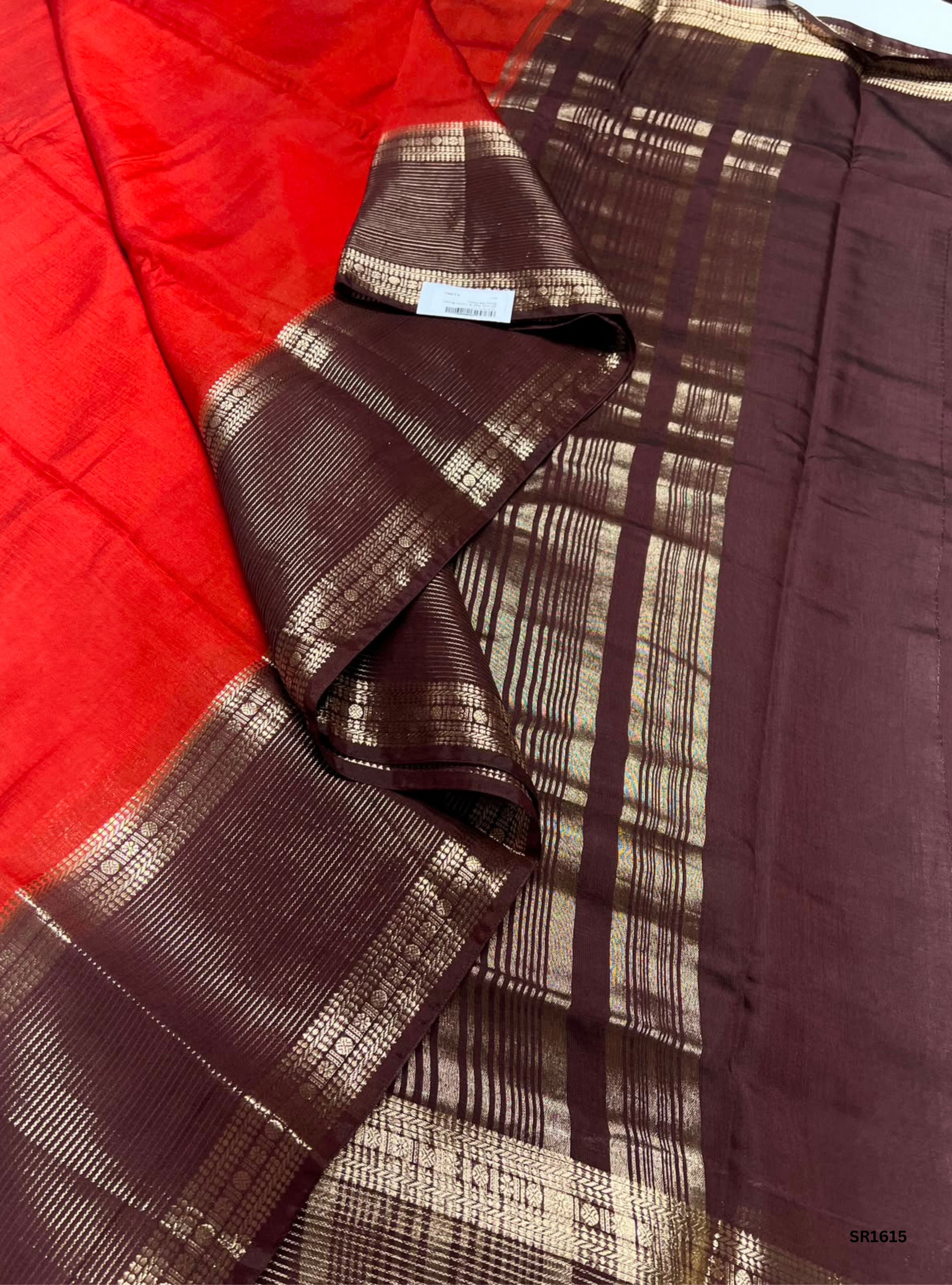 Rust & Coffee Brown - Binny Silk Saree