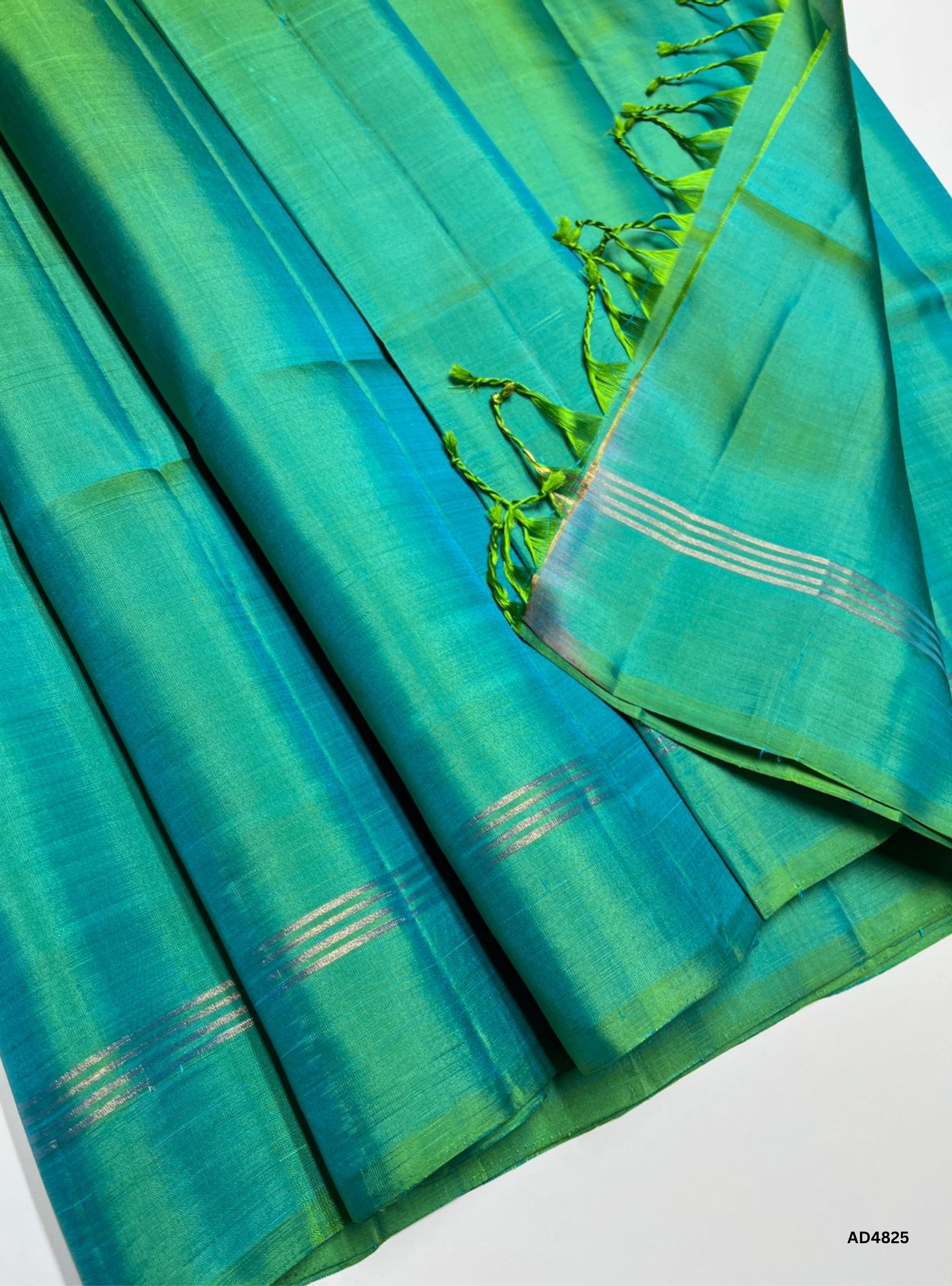 Aqua Green - Plain Soft Silk Saree