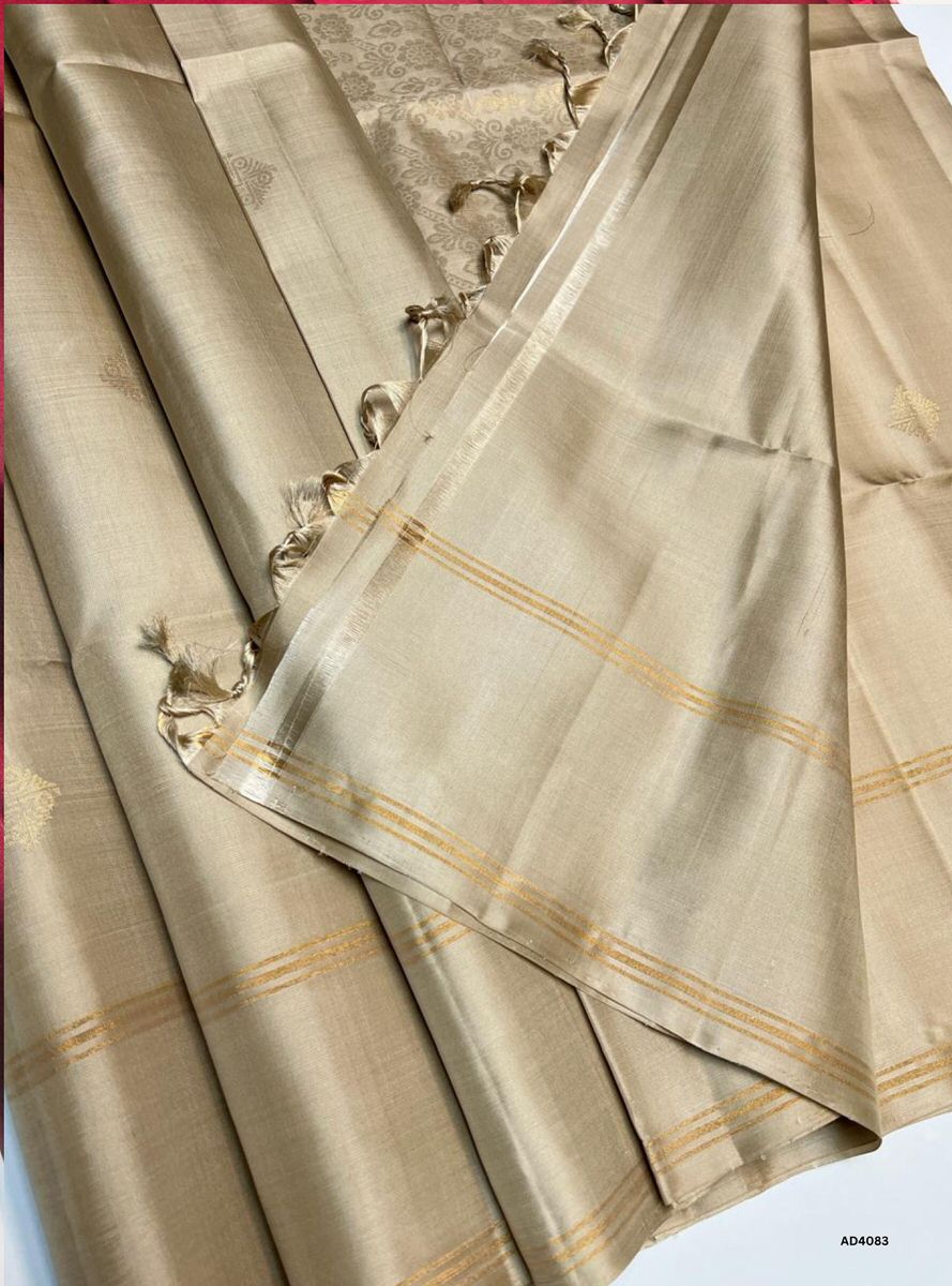 Sandal Cream - Soft Silk Saree