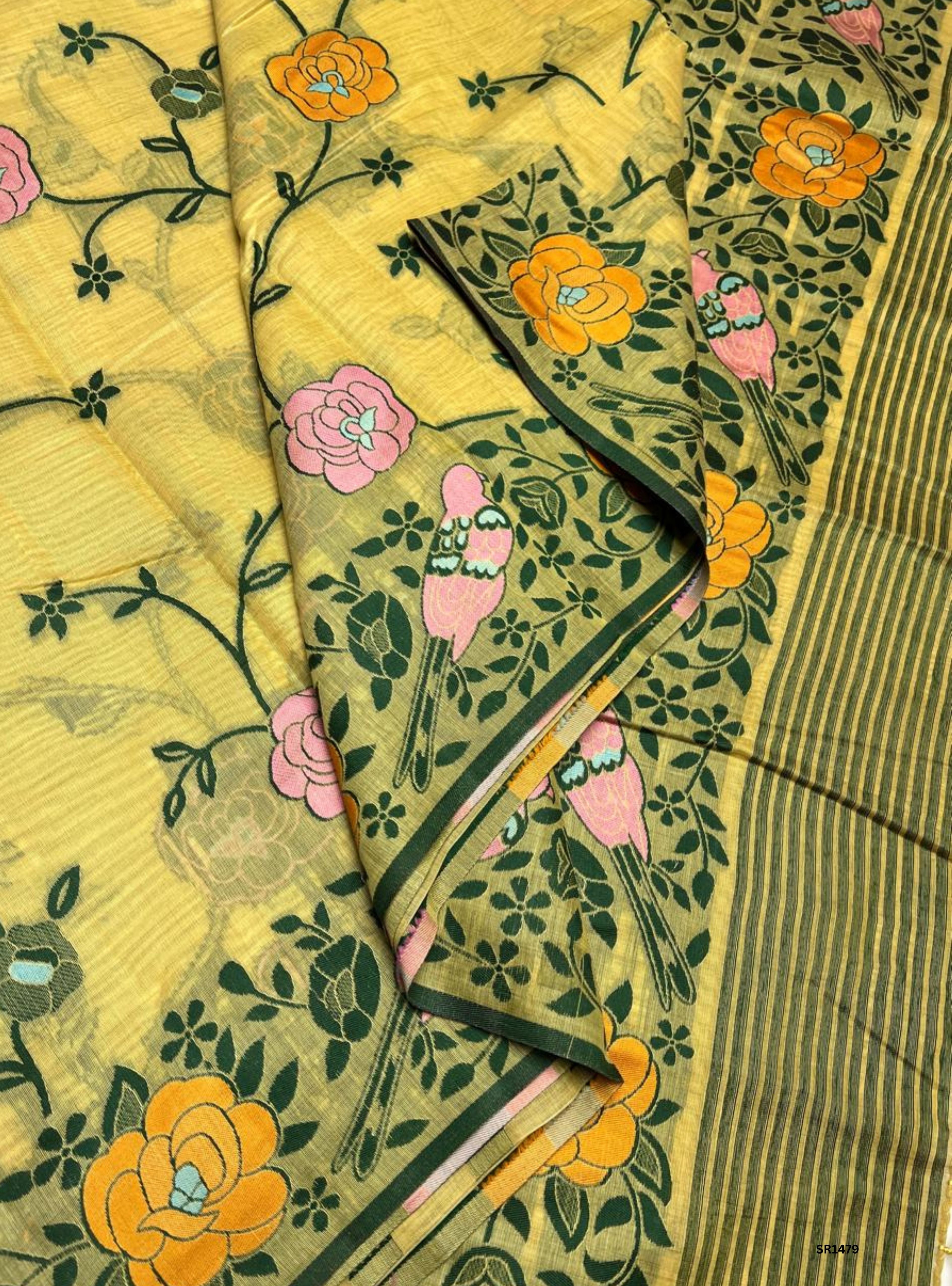 Yellow - Soft Cotton Saree
