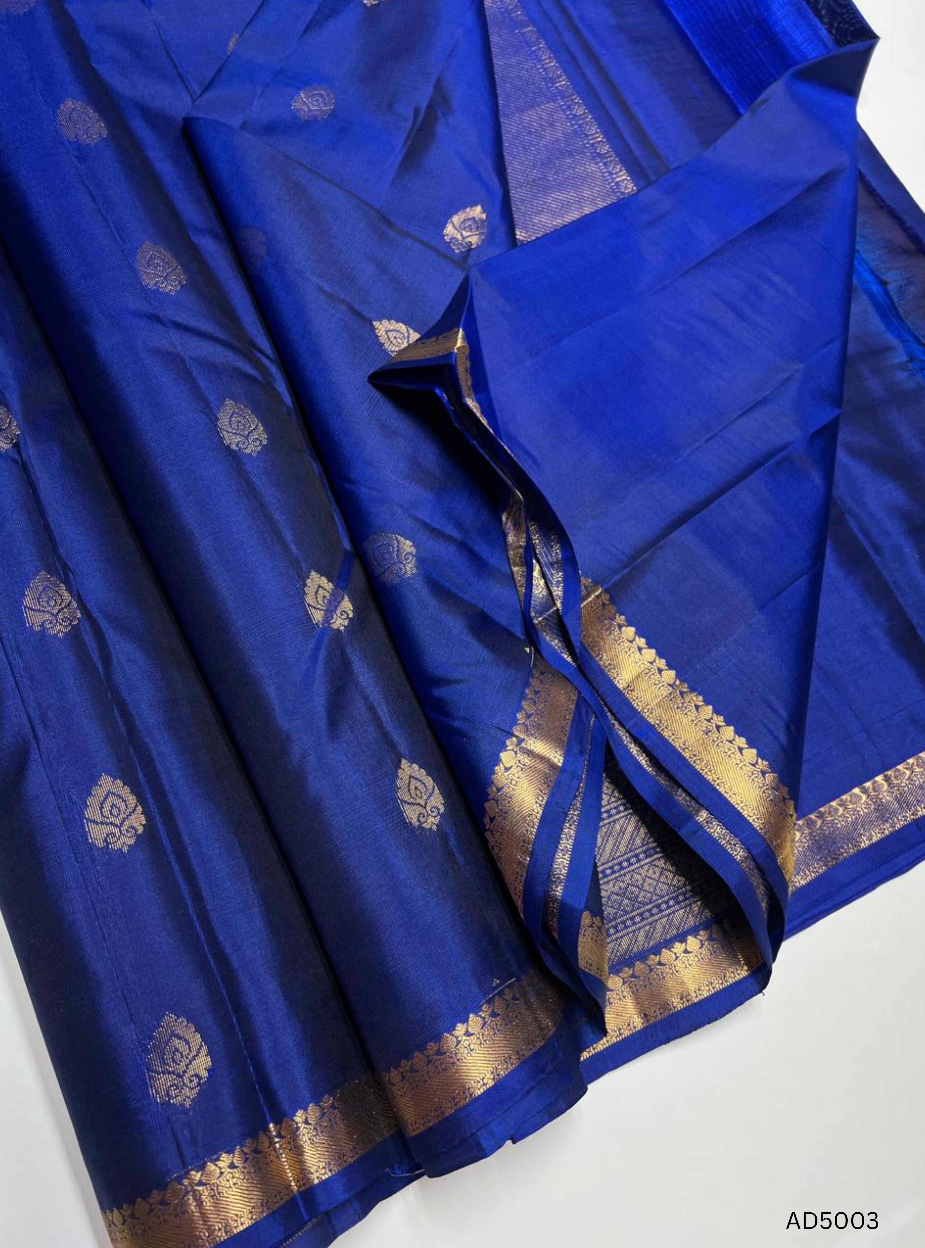 Blue - Kanchi Border Soft Silk Saree