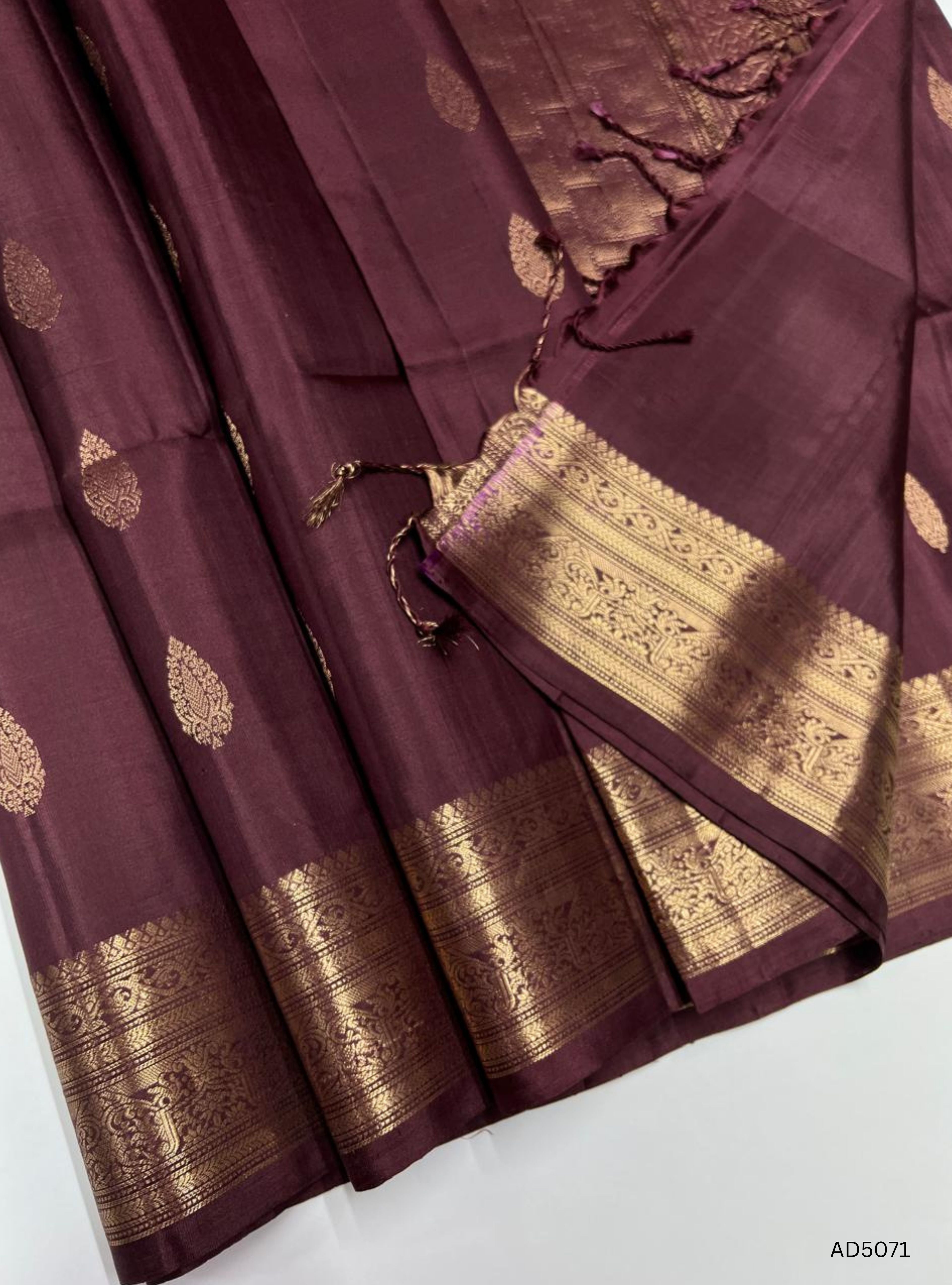 Coffee Brown - Kanchi Border Soft Silk Saree