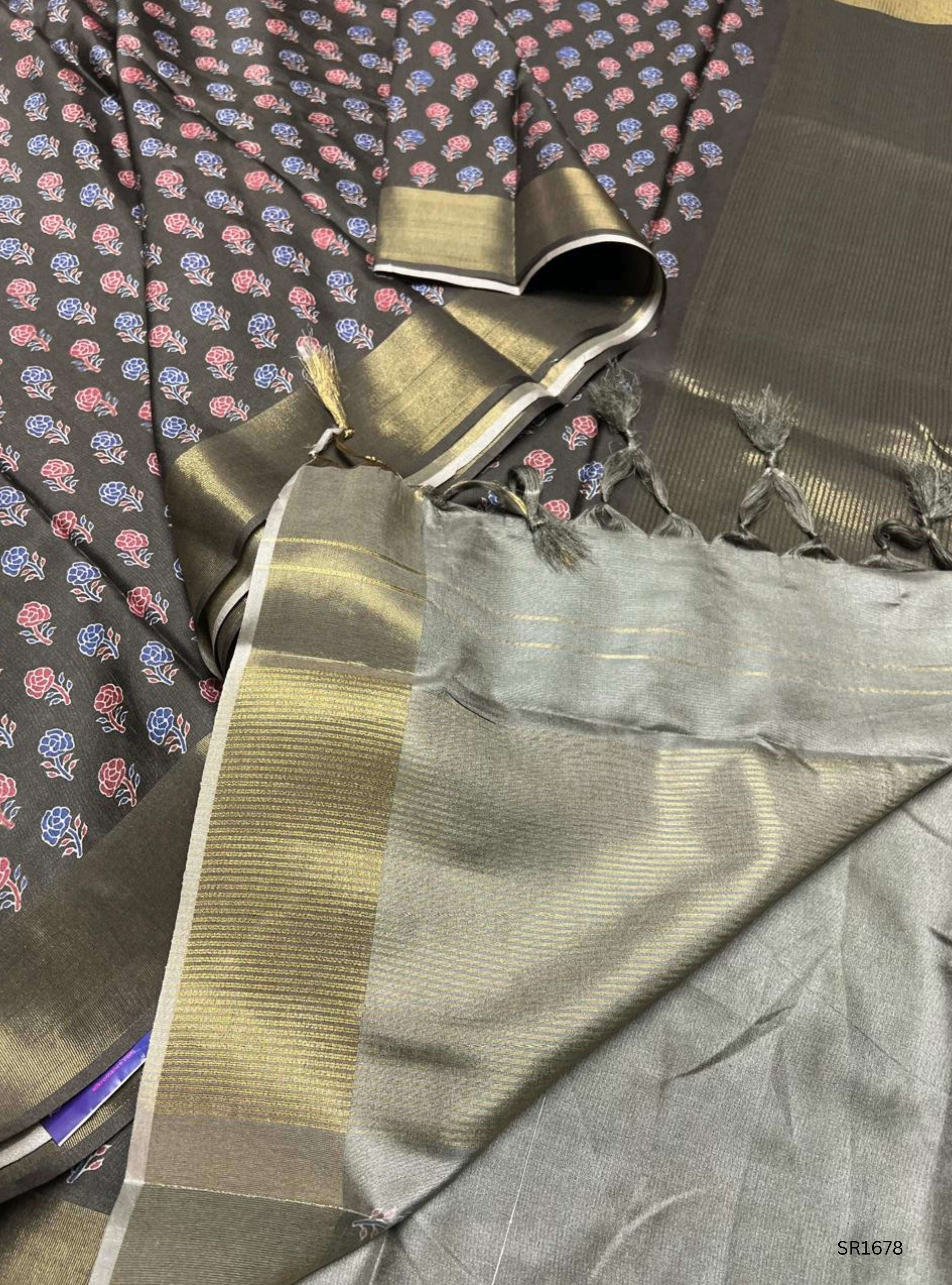Wooden Brown - Semi Tussar Saree