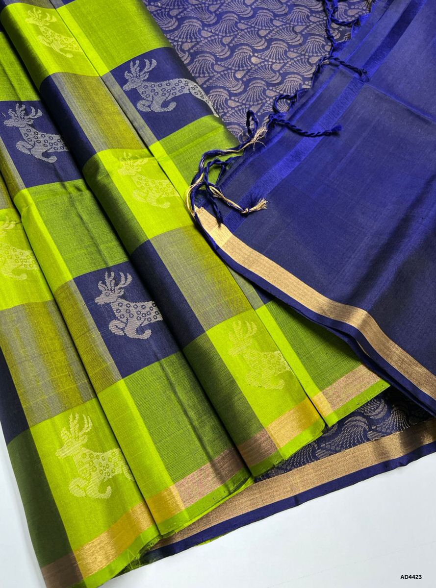 Green & Ink Blue - Pazhum Pazhamum Soft Silk Saree