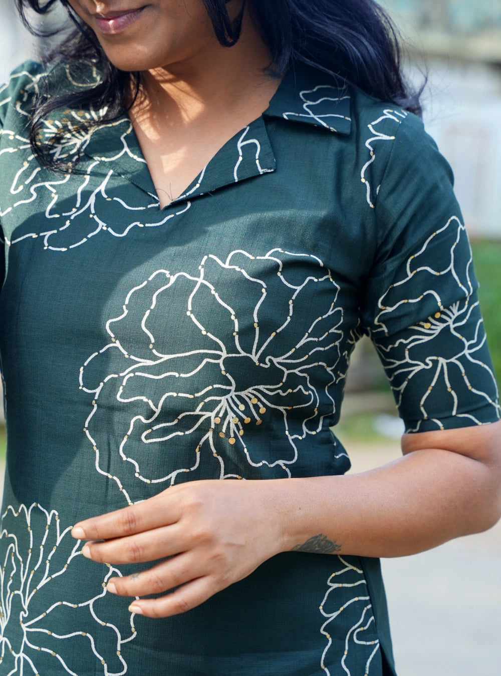 Dark Green - Kurti