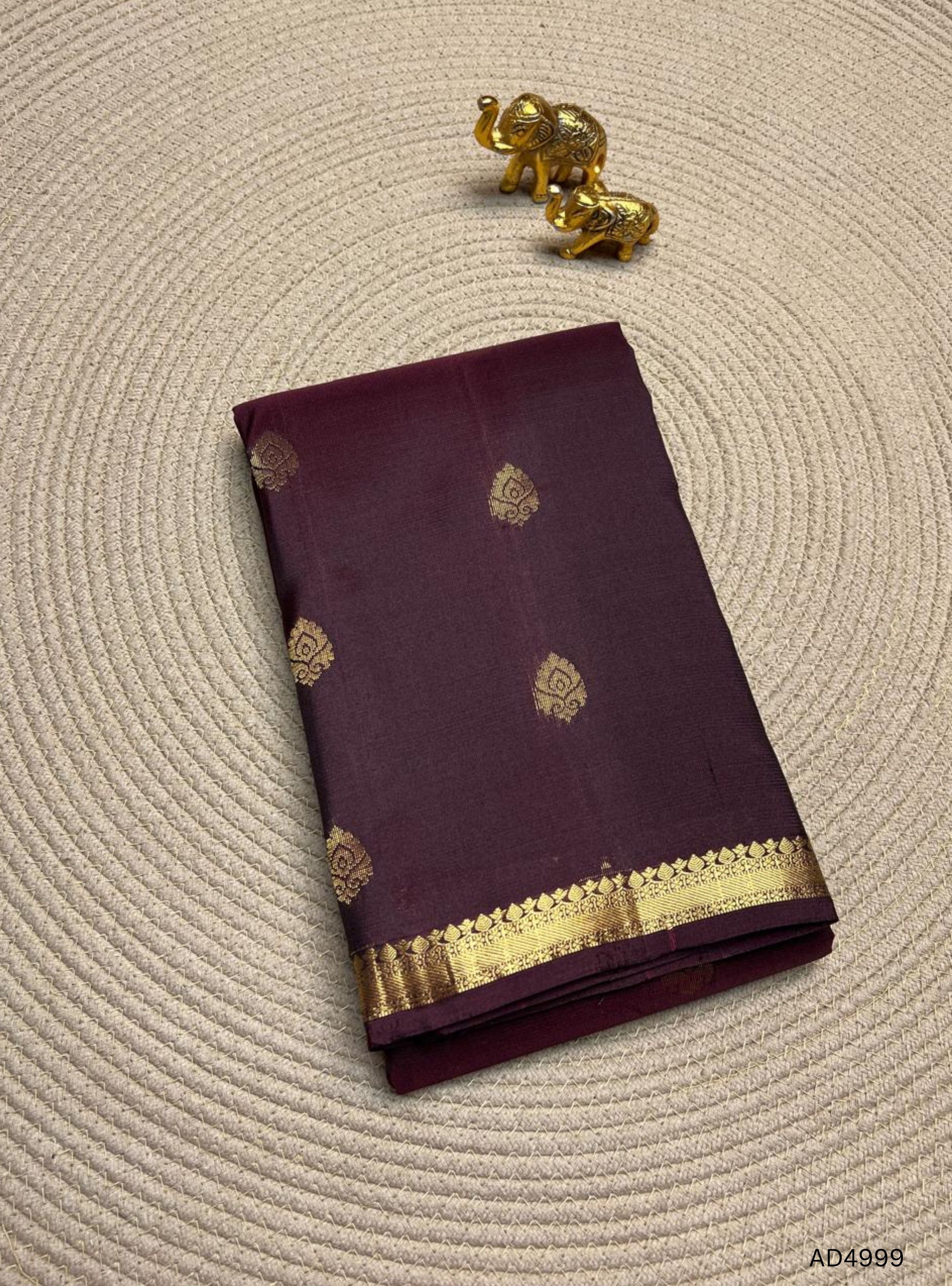 Coffee Brown - Kanchi Border Soft Silk Saree