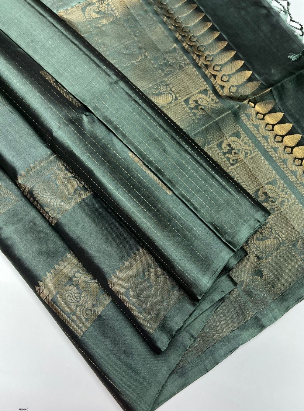 Greyish Green - Soft Silk Saree