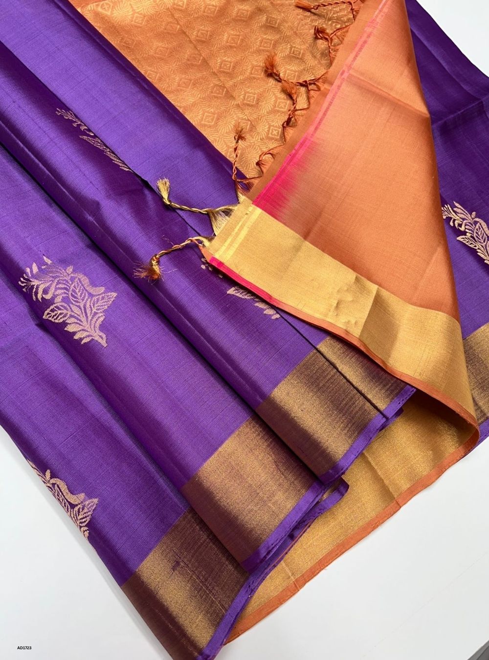 Lavender & Dusty Peach - Soft Silk Saree