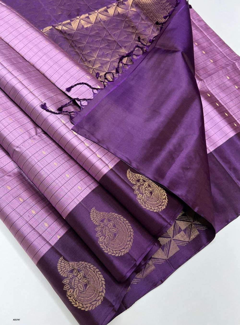 Lilac &  Purple - Soft Silk Saree