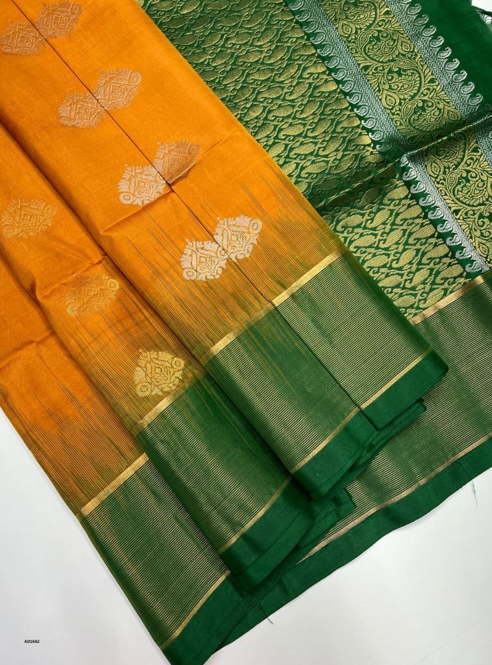 Yellow & Green -  Soft Silk Saree