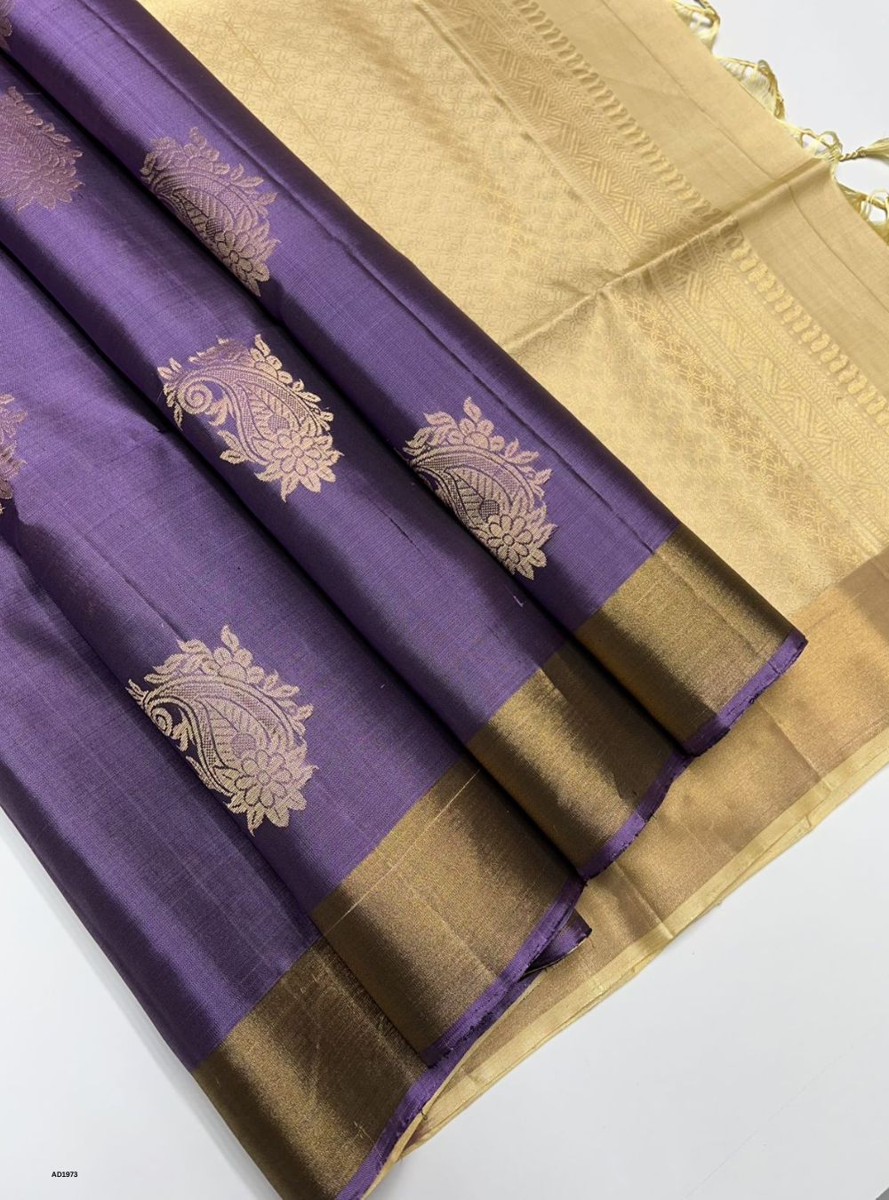 Lilac & Sandal - Soft Silk Saree