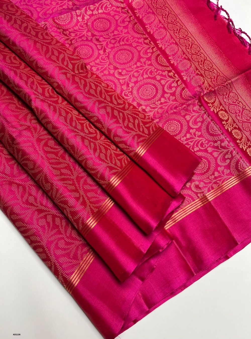 Fuchsia Pink - Soft Silk Saree