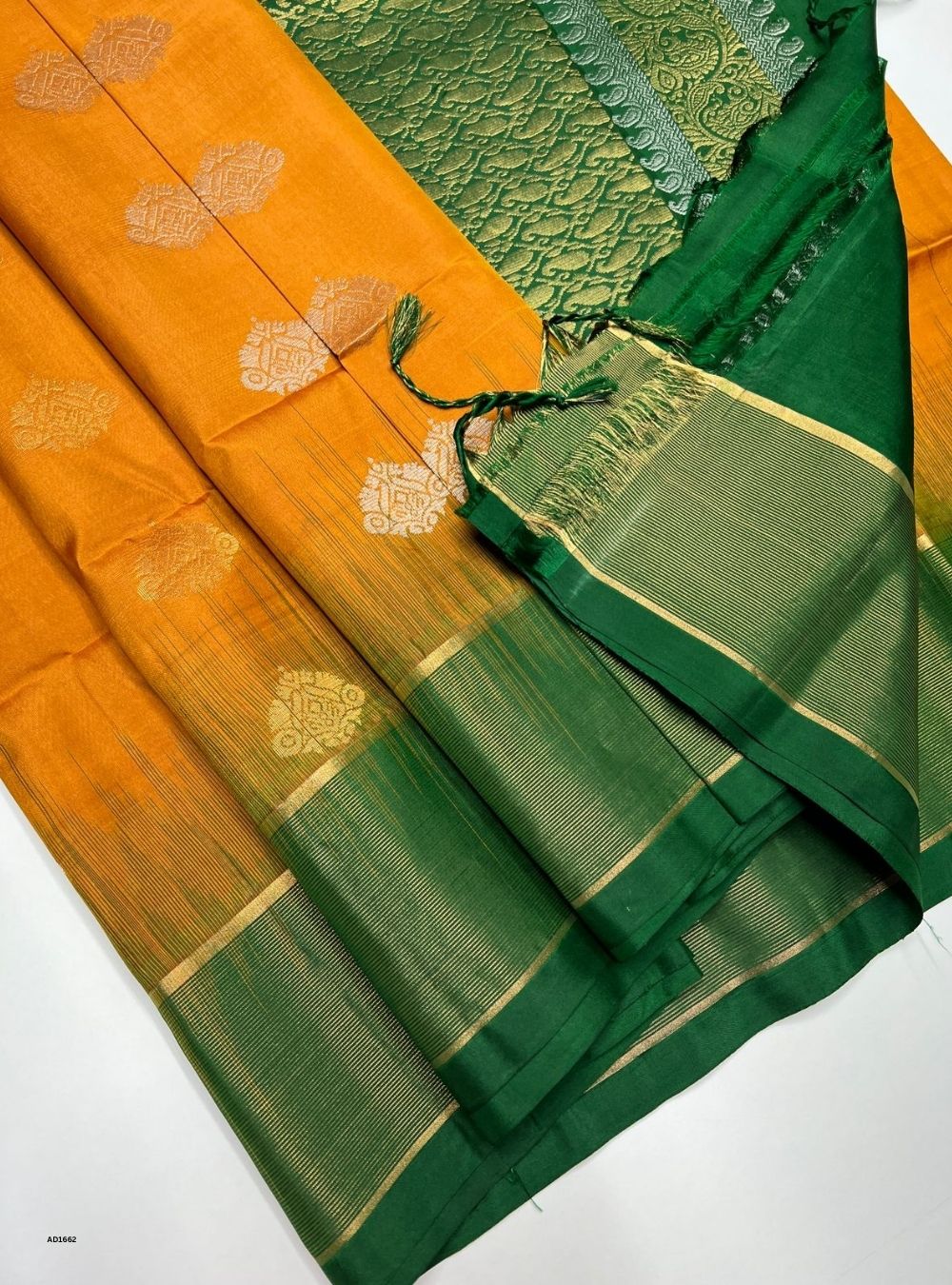 Yellow & Green -  Soft Silk Saree