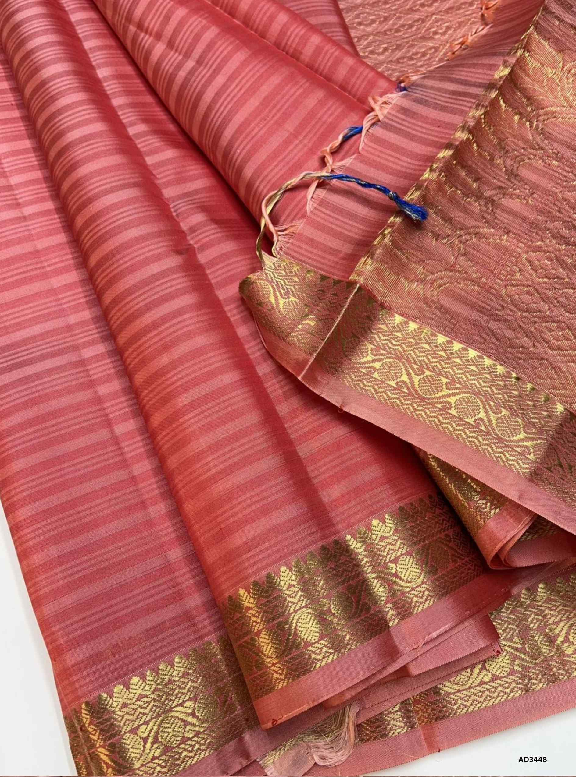 Peach - Soft Silk Saree