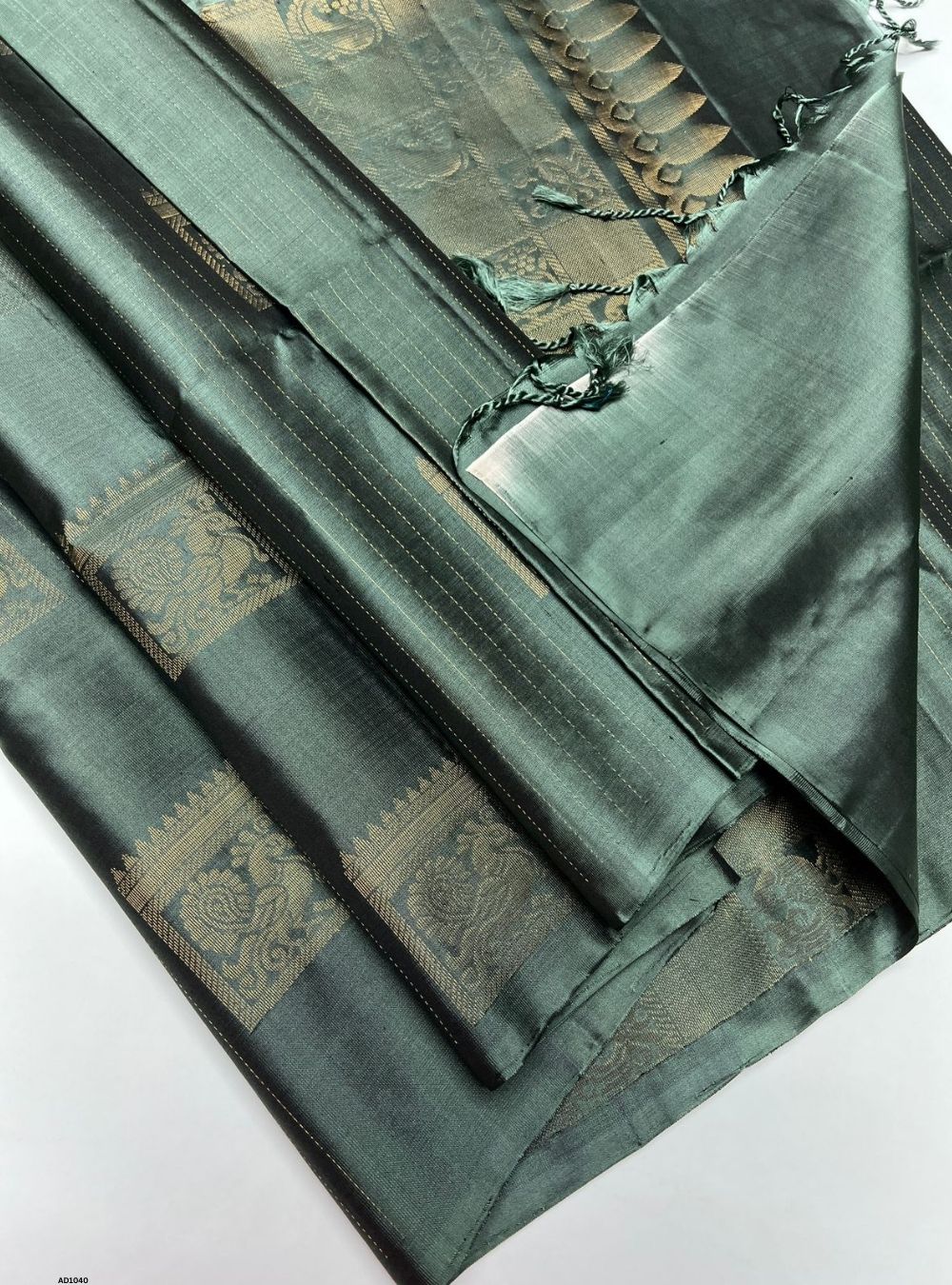 Greyish Green - Soft Silk Saree