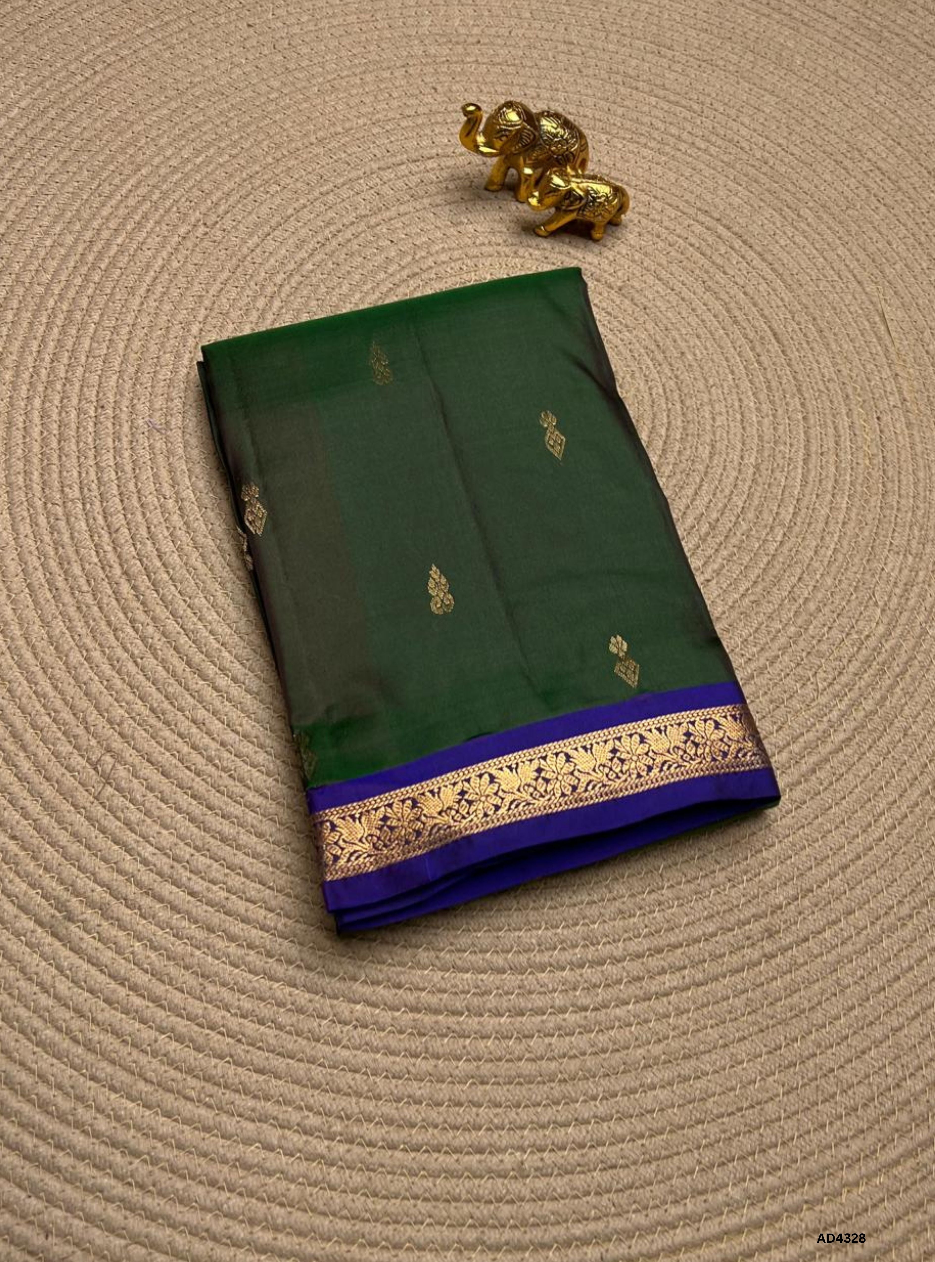 Green & Violet - Soft Silk Saree