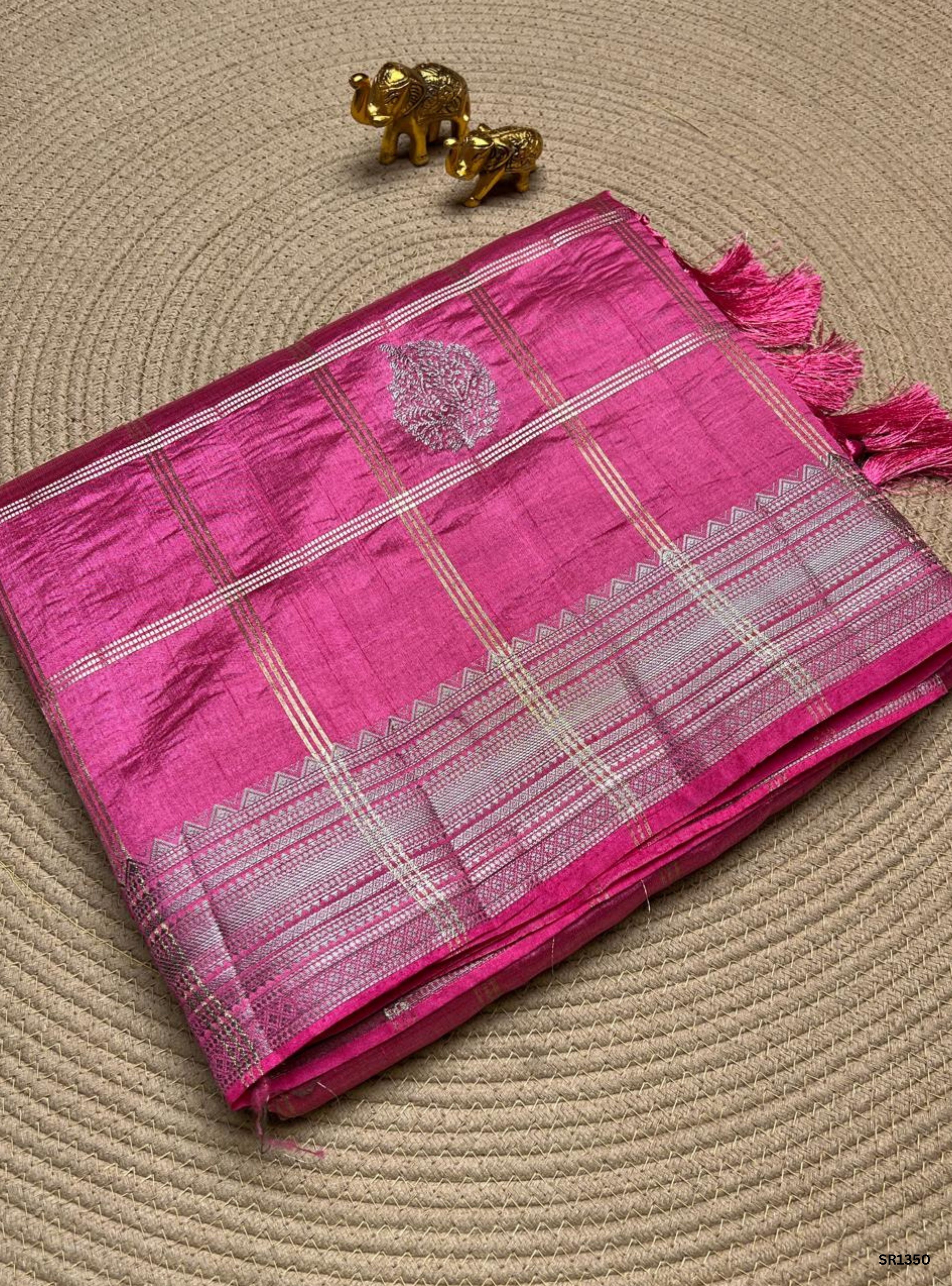 Pink - Semi Tussar Saree