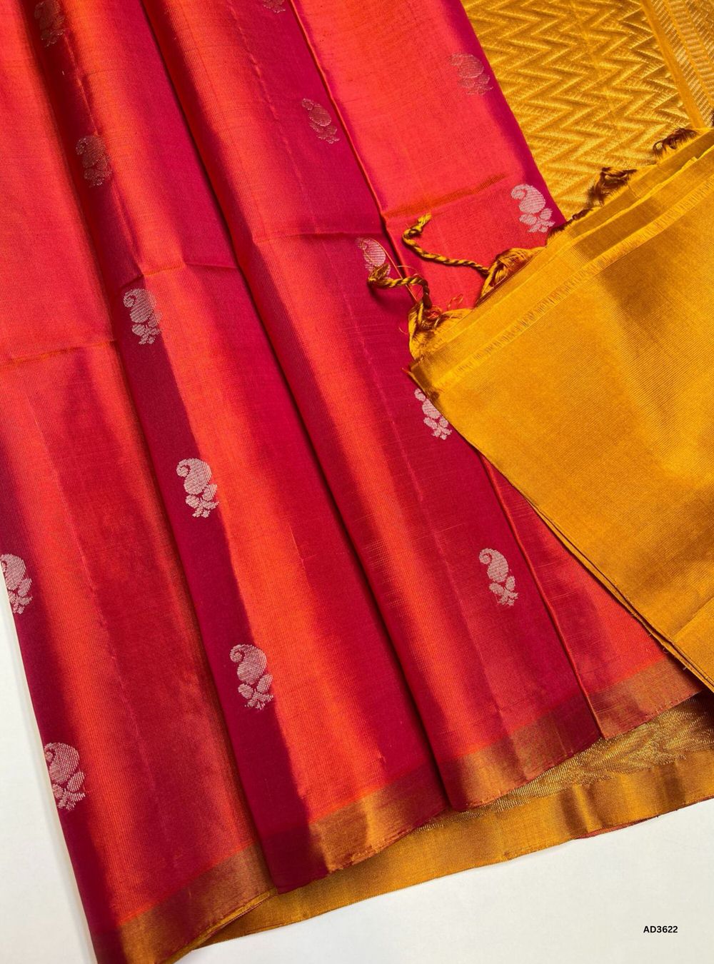 Orangish Pink & Musterd Yellow - Soft Silk Saree