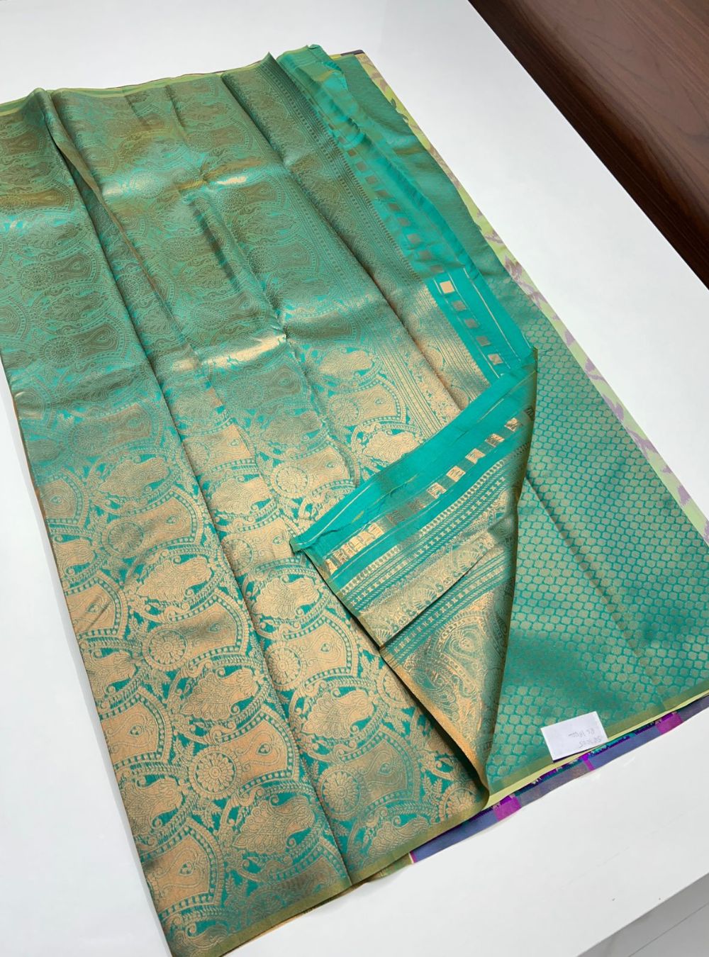 Pastel Lime Green - Semi Silk Saree