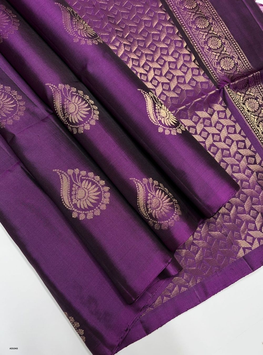 Purple - Soft Silk Saree