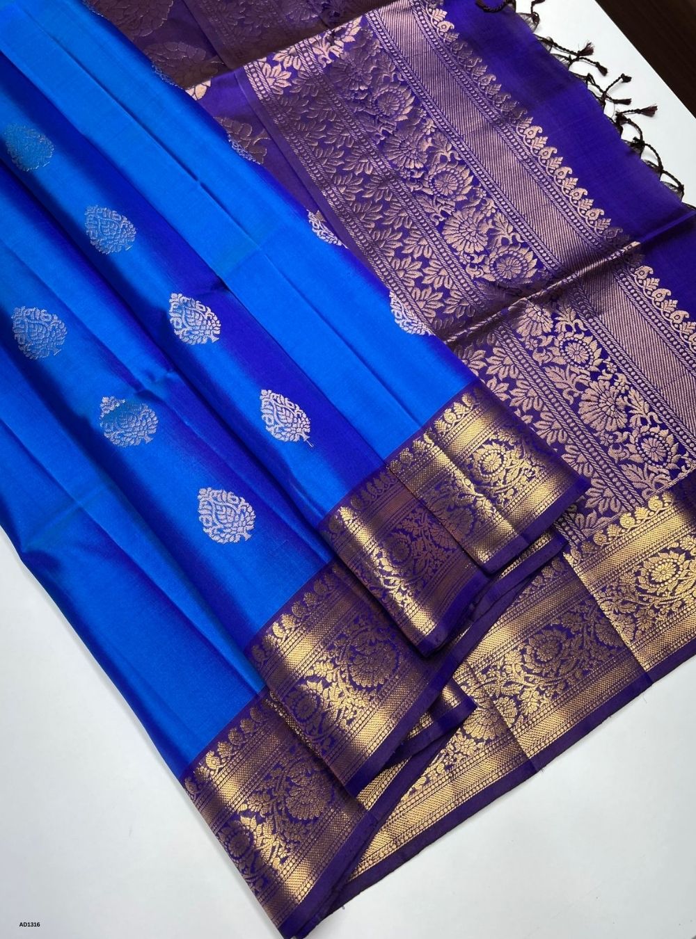 Blue & Purple  -  Soft Silk Saree
