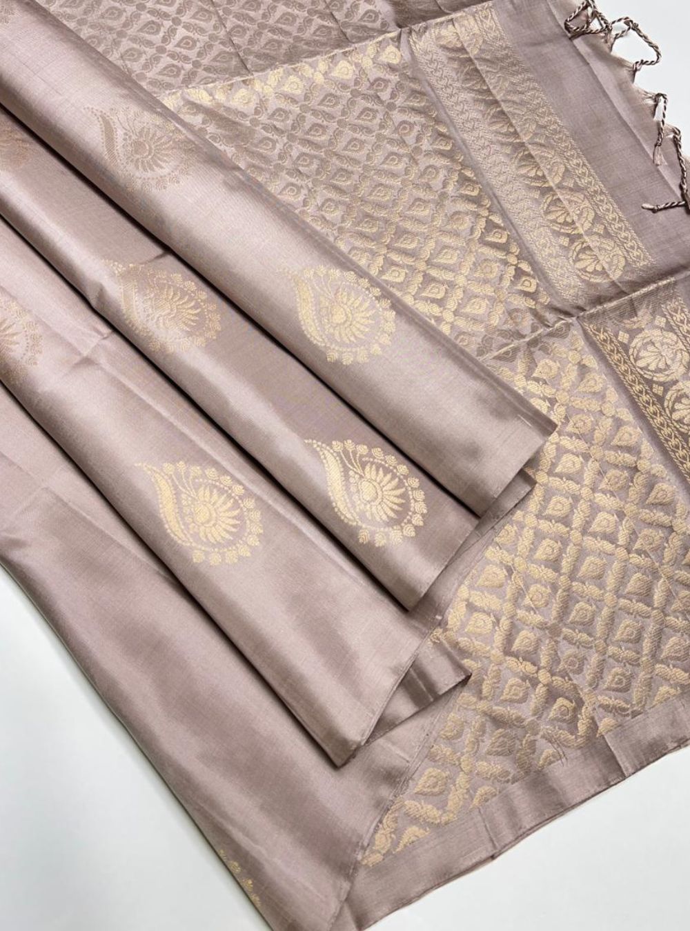 Silver Grey - Soft Silk Saree