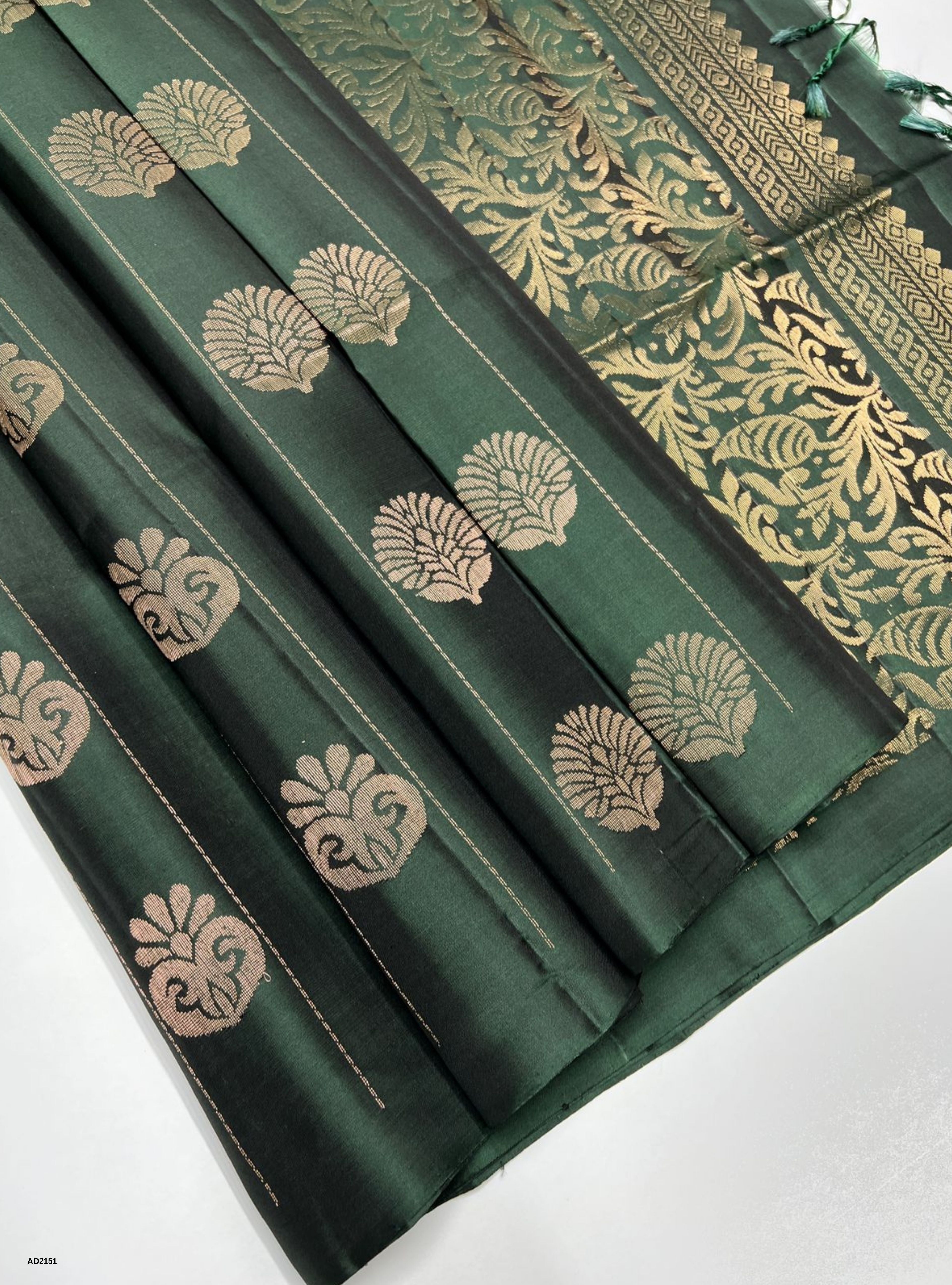 Dark Green - Soft Silk Saree