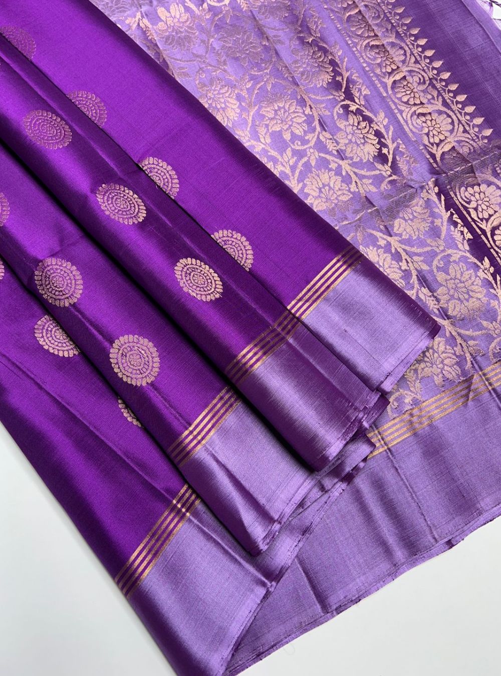 Purple & Lavender - Soft Silk Saree