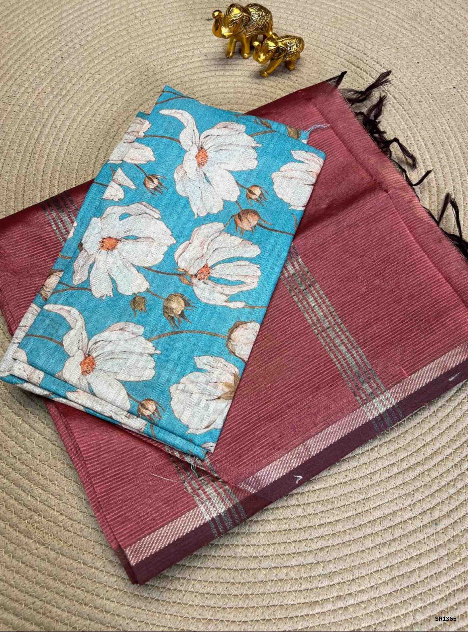 Pastel Maroon - Mangalagiri Silk Cotton Saree