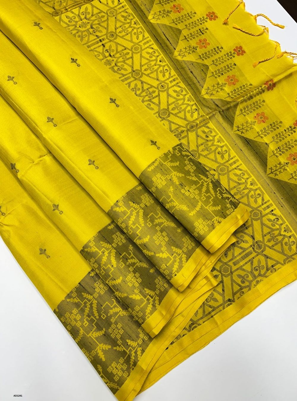Mustard Yellow -  Soft Silk Saree