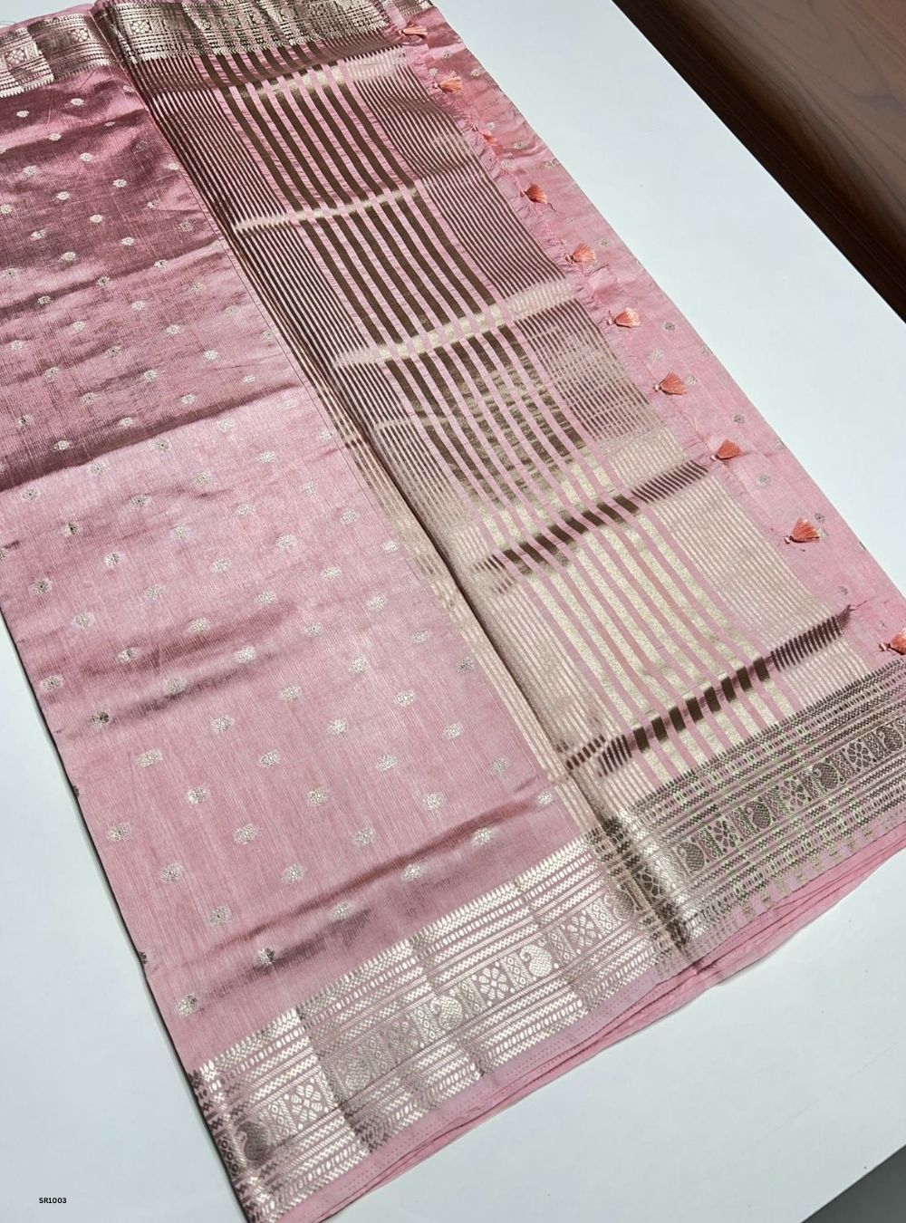 Baby Pink - Soft Cotton Saree