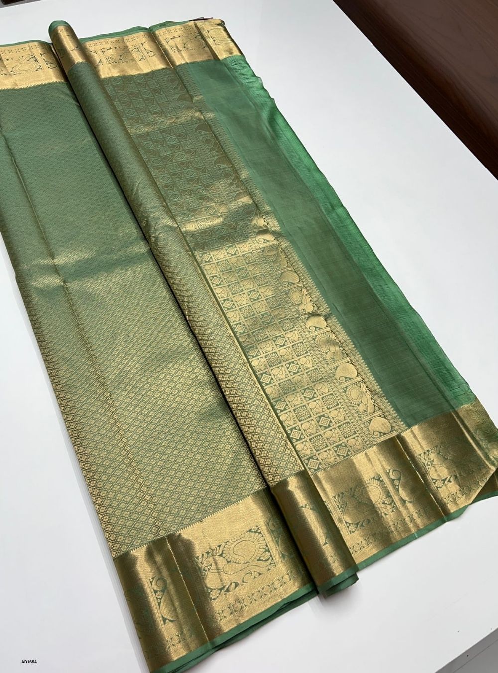Dark Pista Green -  Soft Silk Saree
