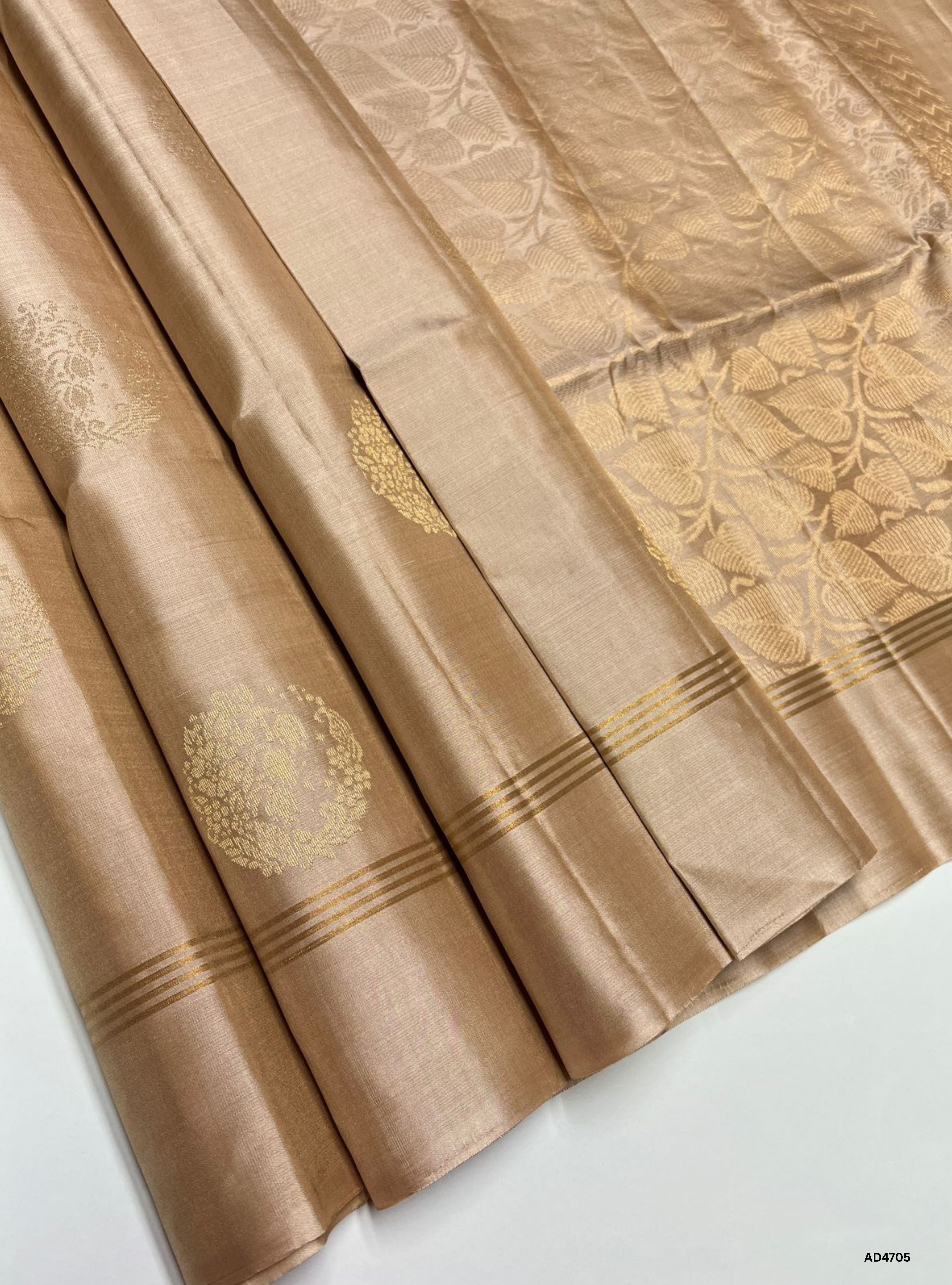 Beige - Soft Silk Saree
