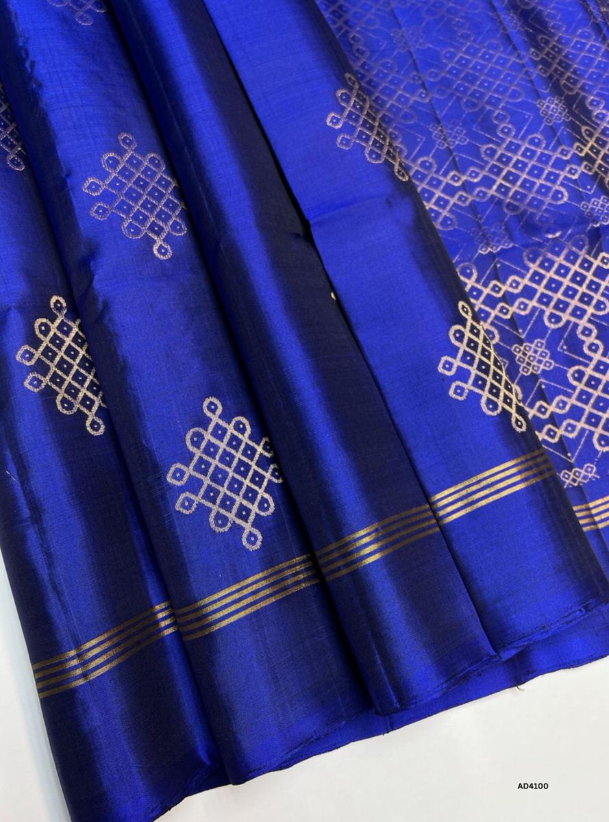 Royal Blue - Kolam Soft Silk Saree