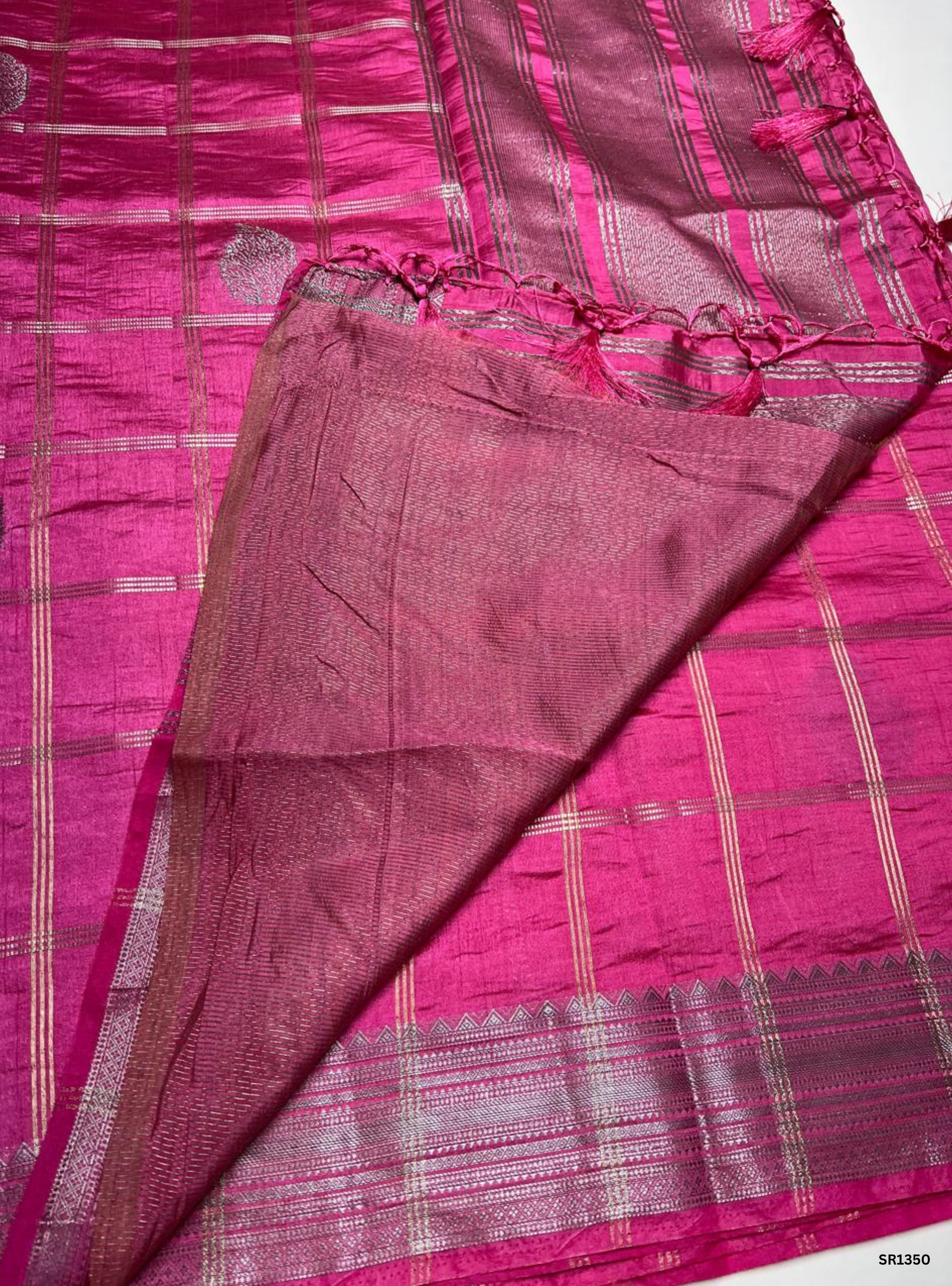 Pink - Semi Tussar Saree