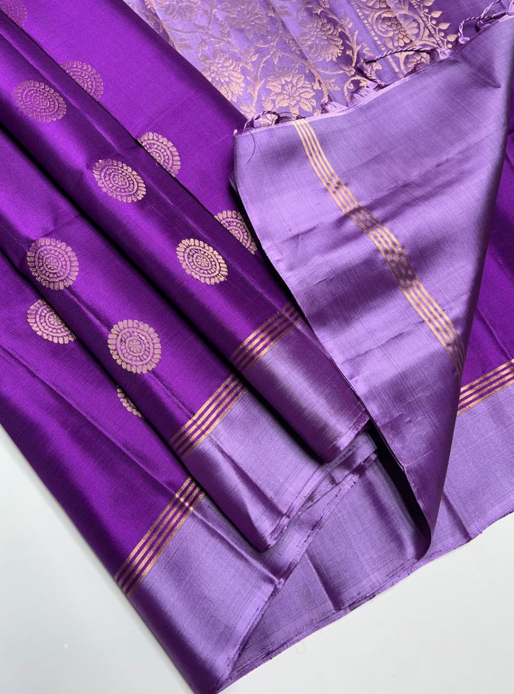 Purple & Lavender - Soft Silk Saree
