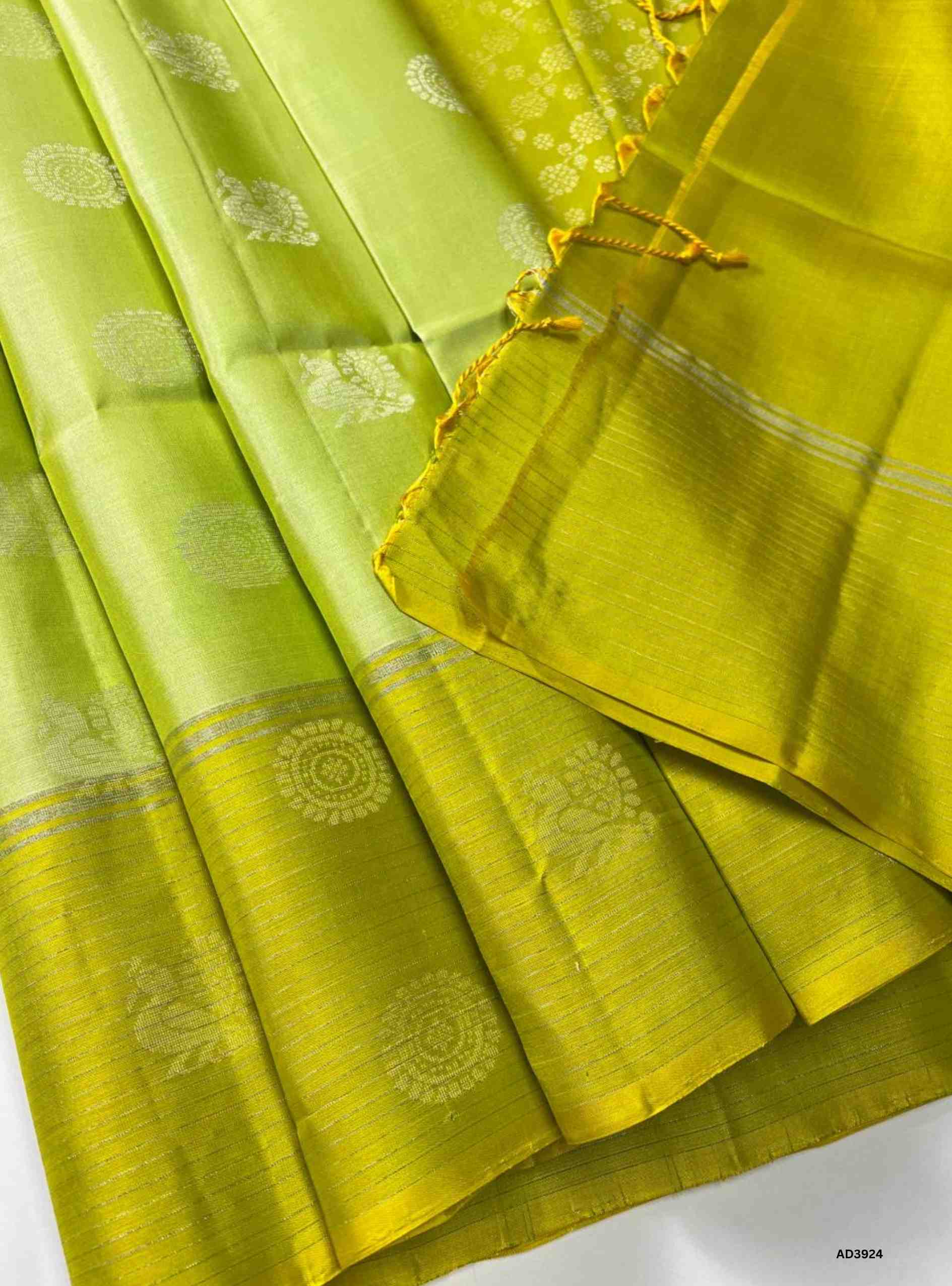 Neon & Lime Yellow - Soft Silk Saree