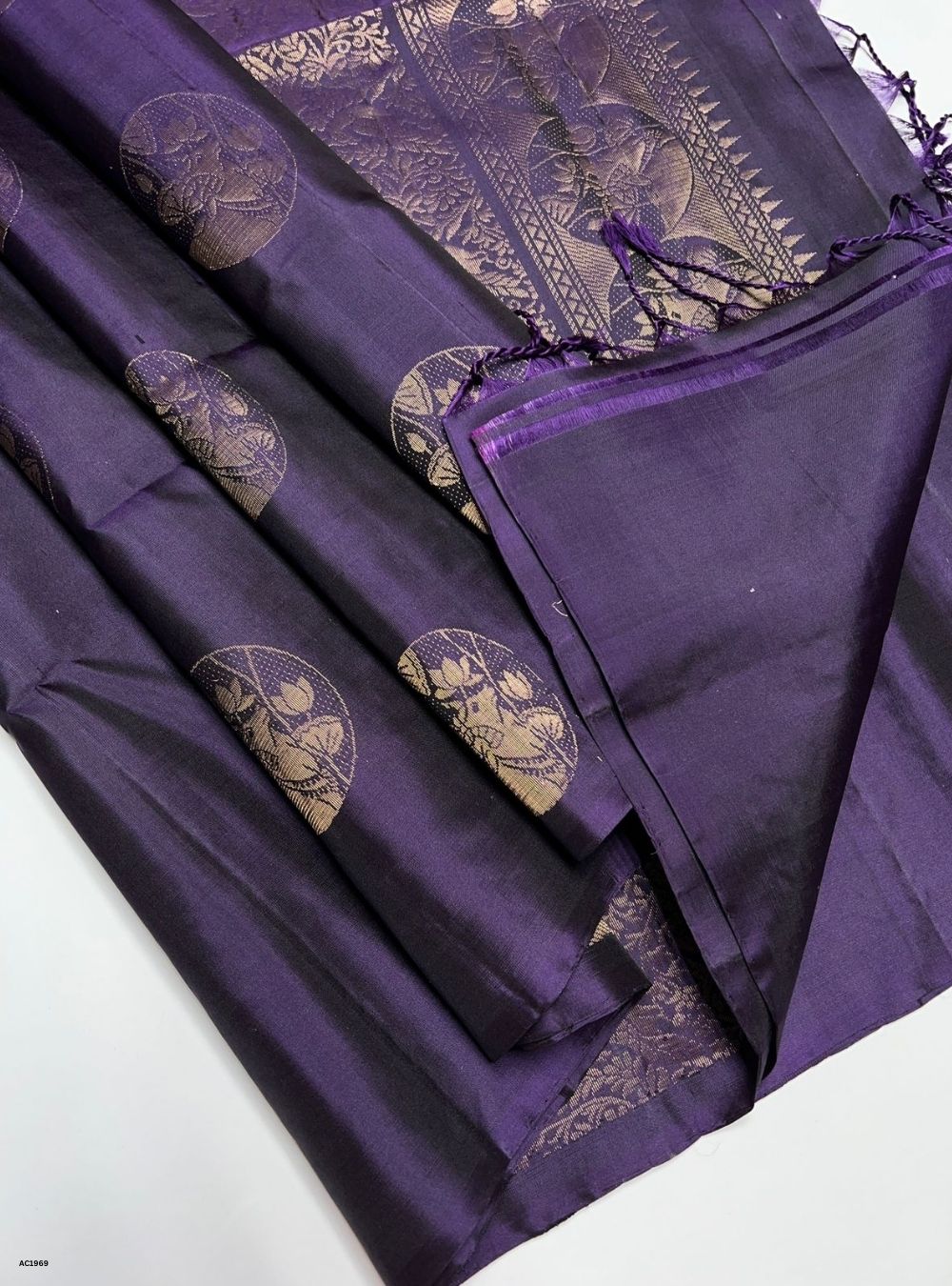 Dark Purple - Soft Silk Saree