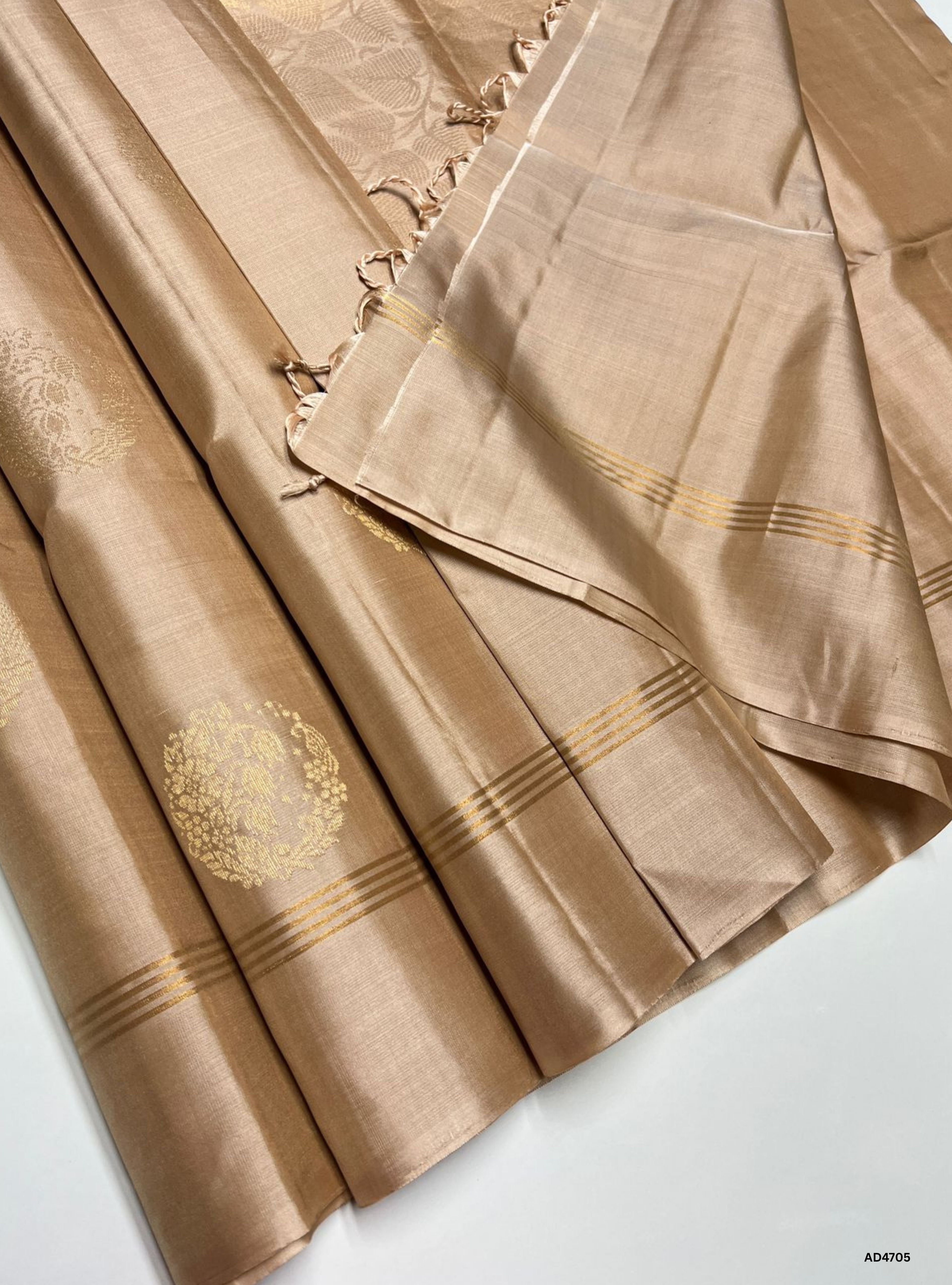 Beige - Soft Silk Saree