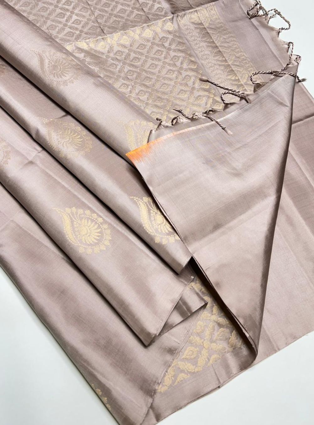 Silver Grey - Soft Silk Saree