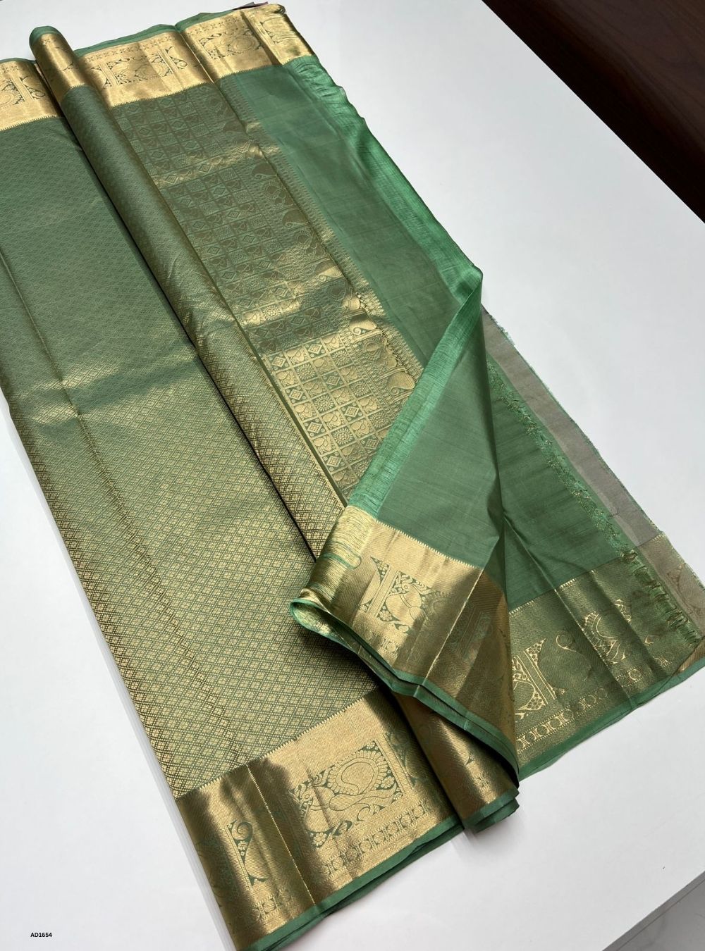 Dark Pista Green -  Soft Silk Saree