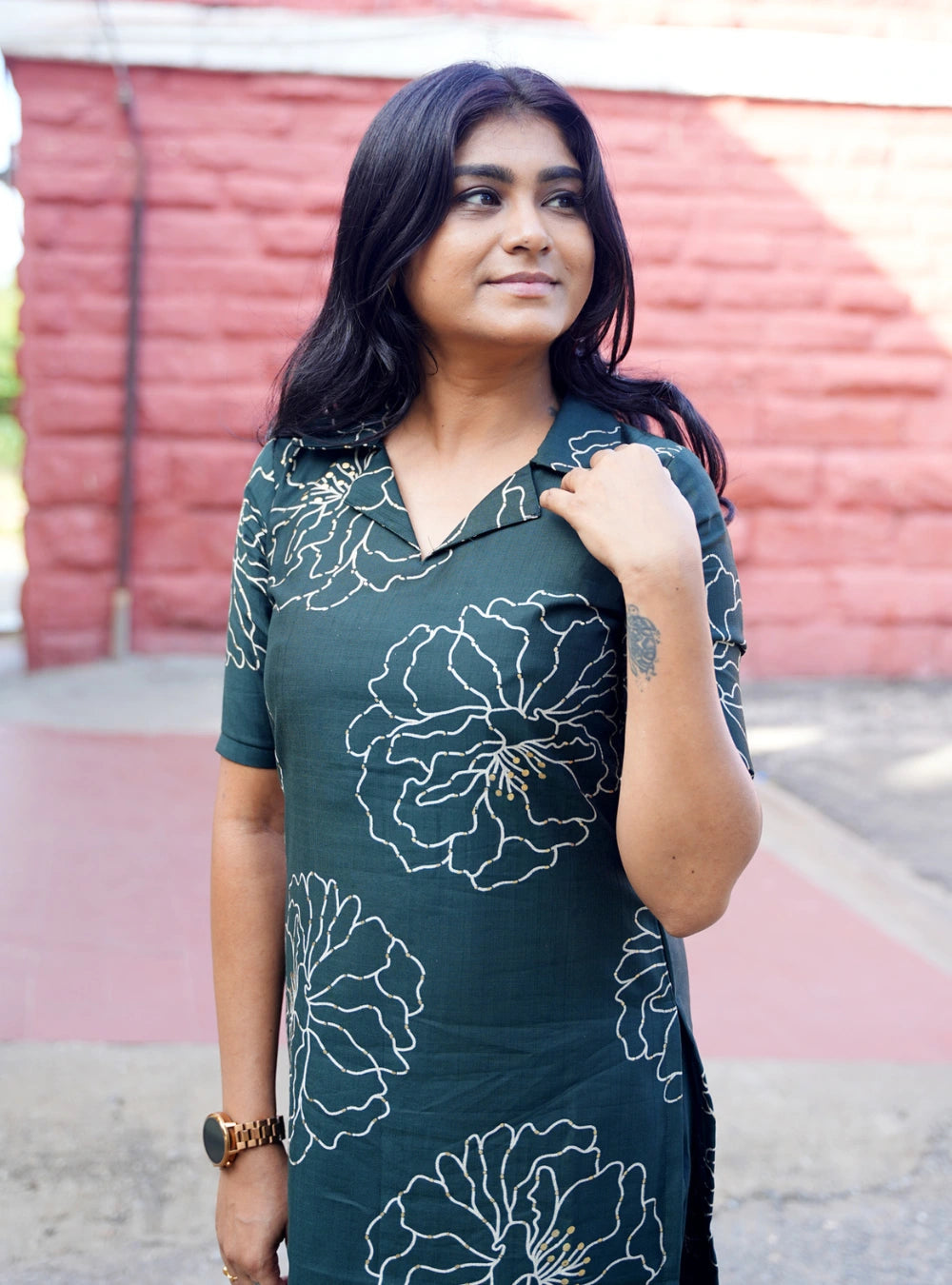 Dark Green - Kurti