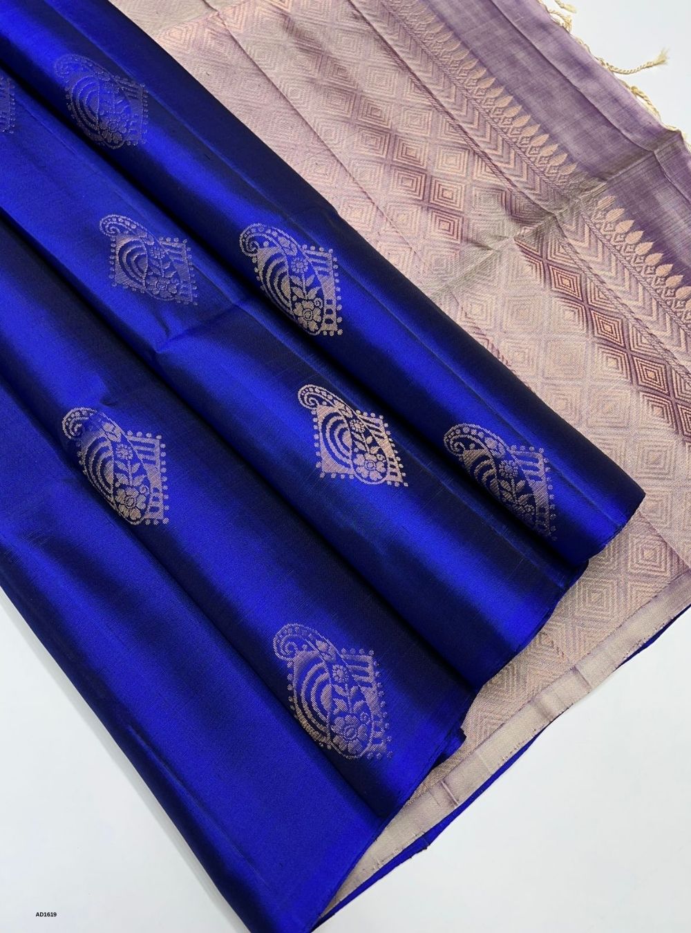 Royal Blue & Pale Purple - Soft Silk Saree